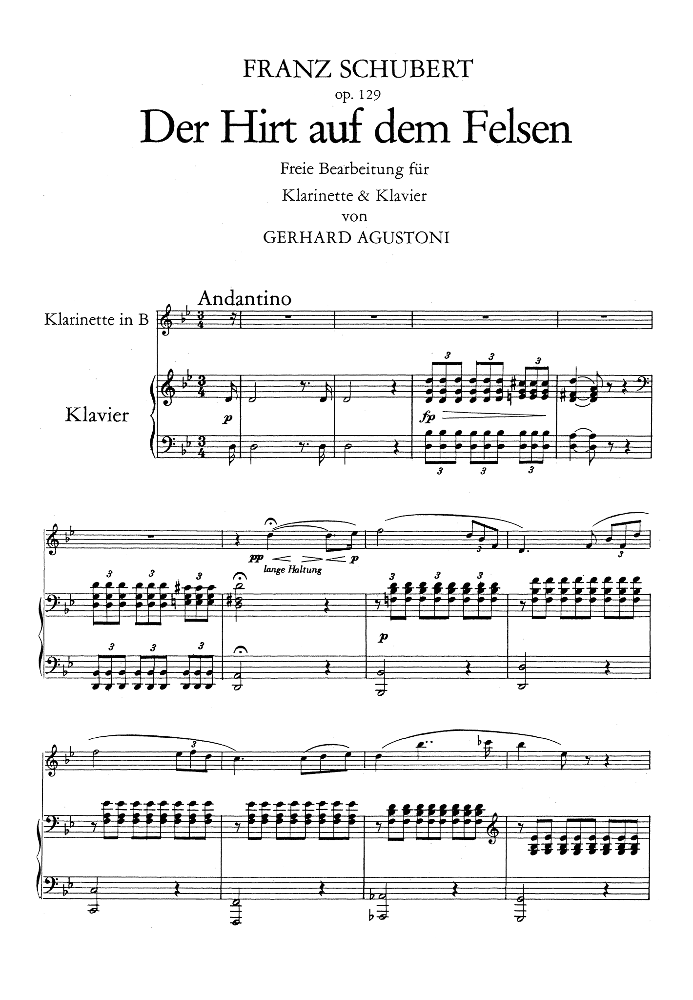 Schubert Shepherd on the Rock without voice score