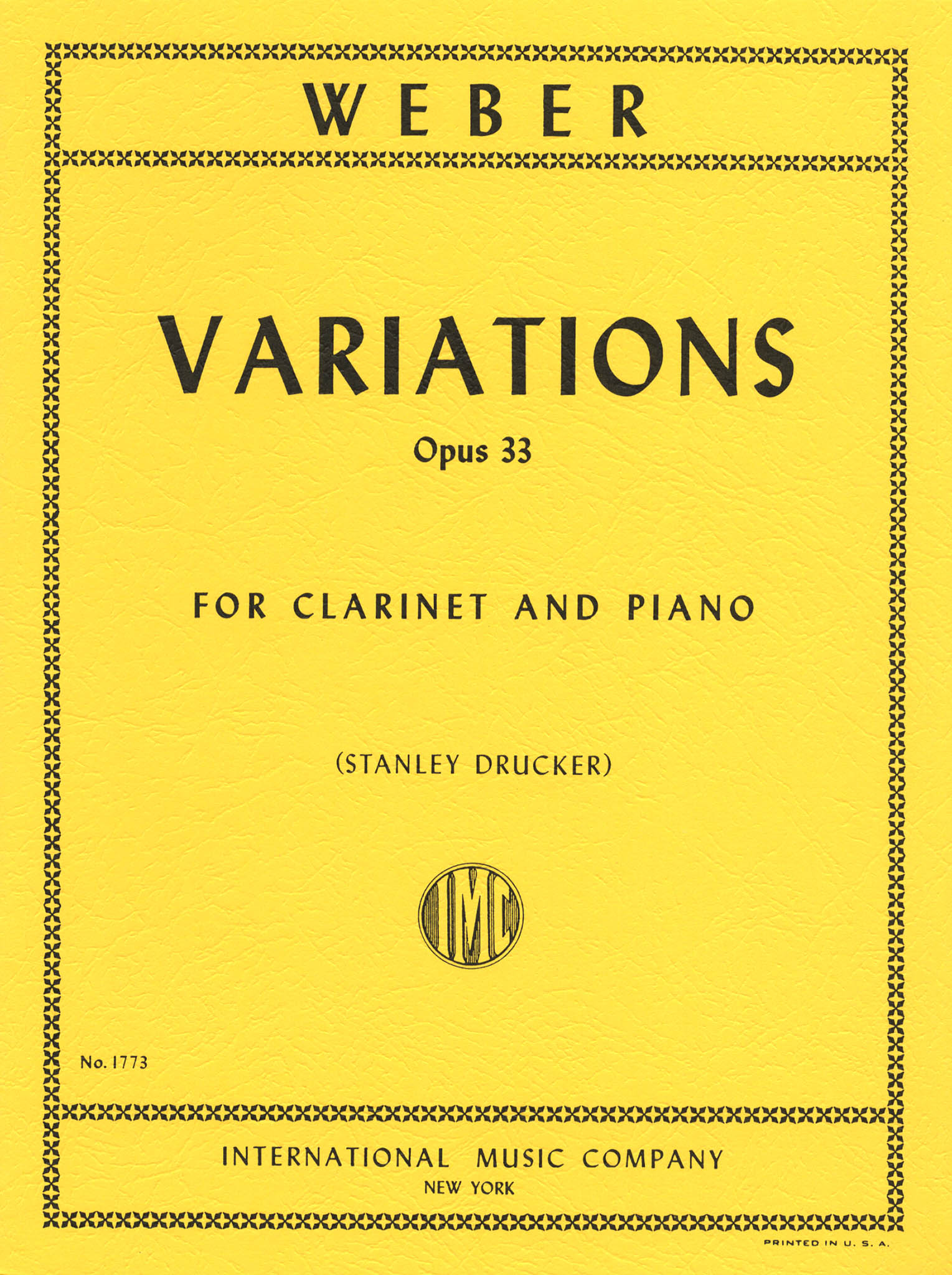 Variations on a theme from Silvana, Op. 33, J. 128 Cover