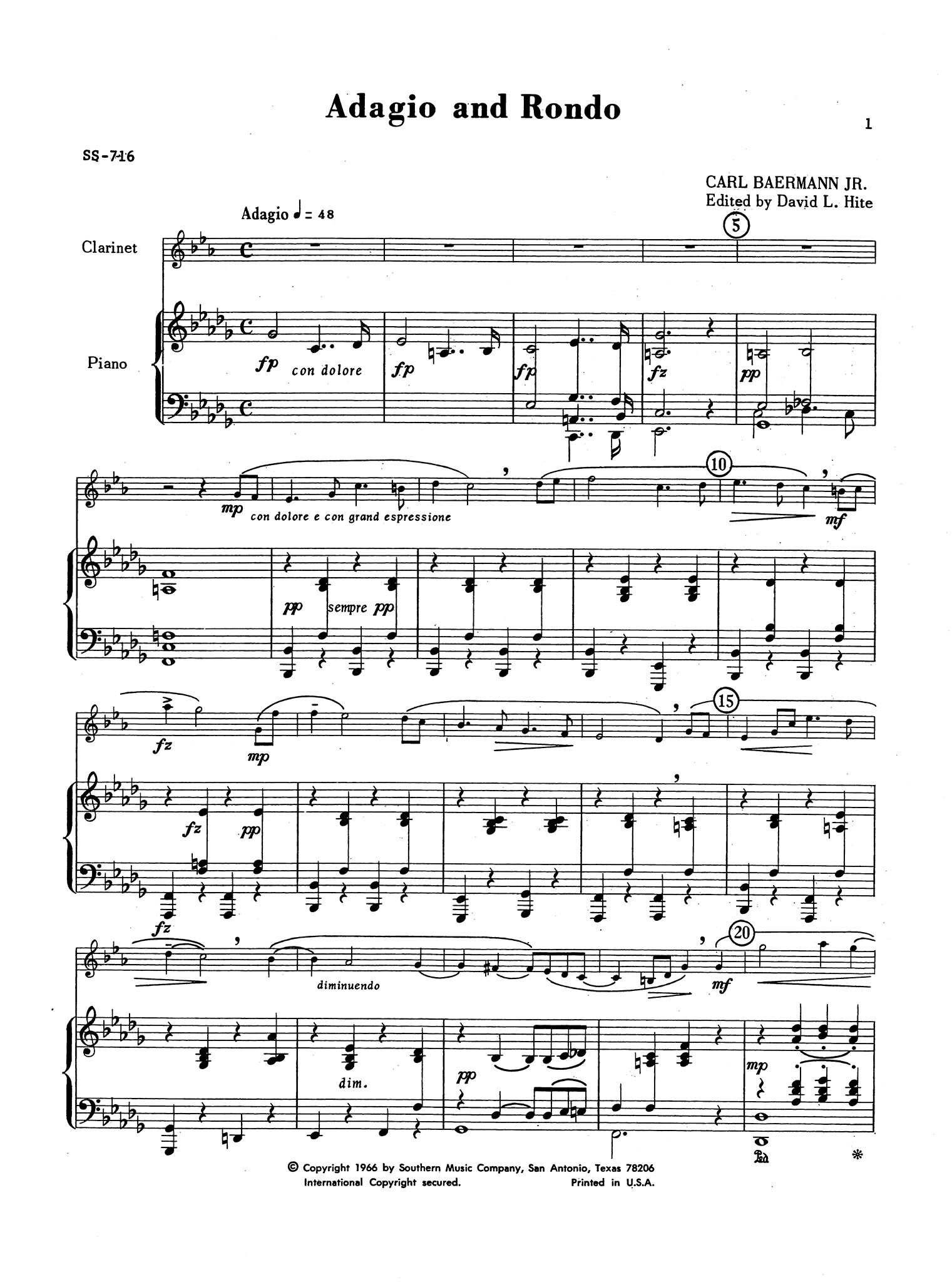 Clarinet Method, Op. 63, Div. II: No. 49 Score