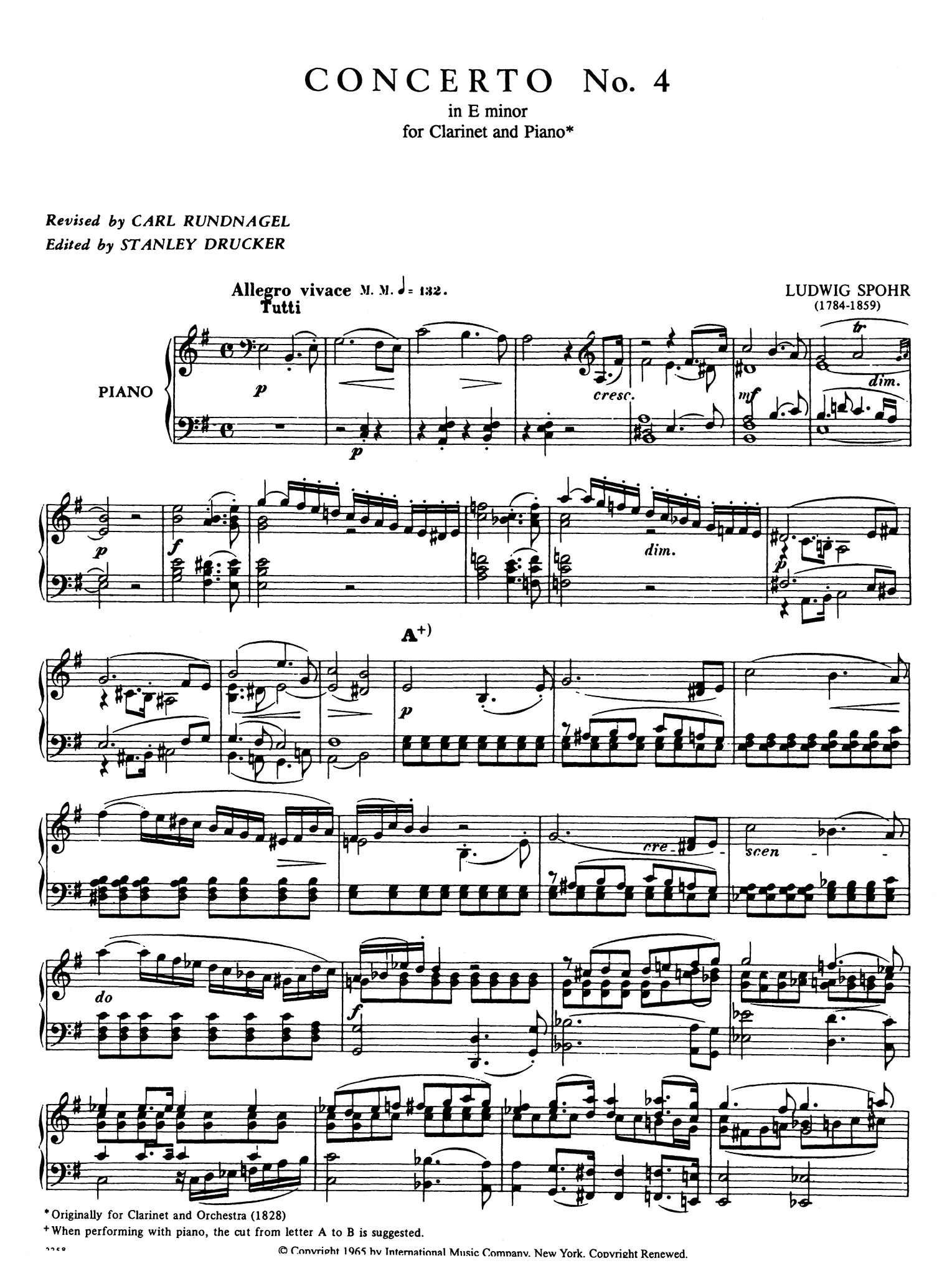 Clarinet Concerto No. 4 in E Minor, WoO 20 - Movement 1