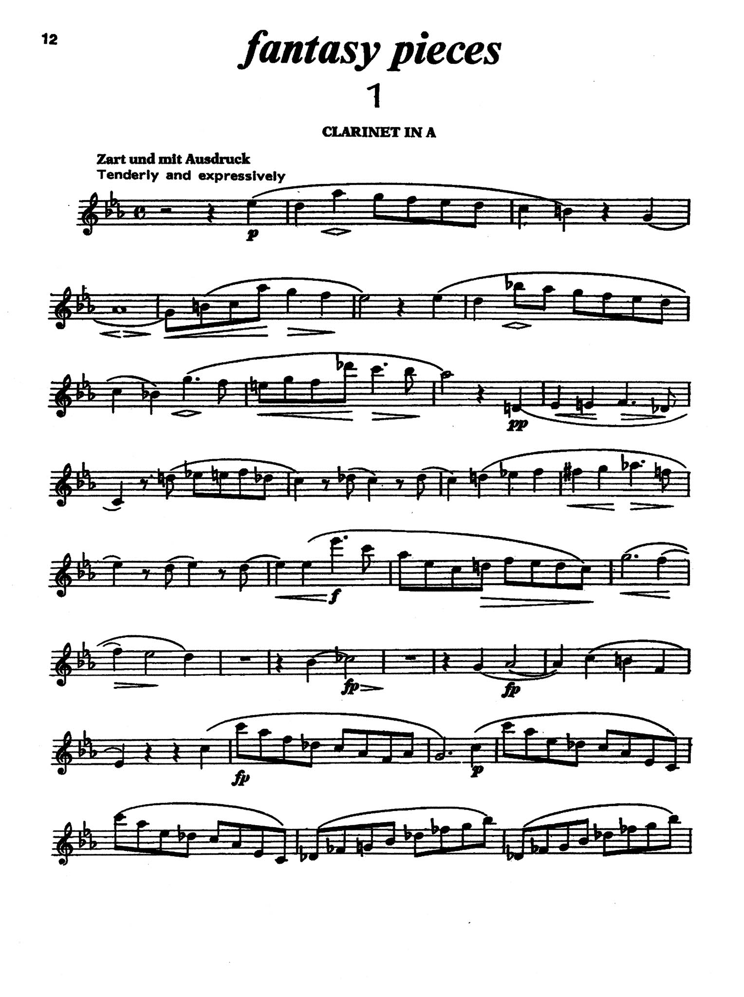 Fantasiestücke, Op.73 A Clarinet part