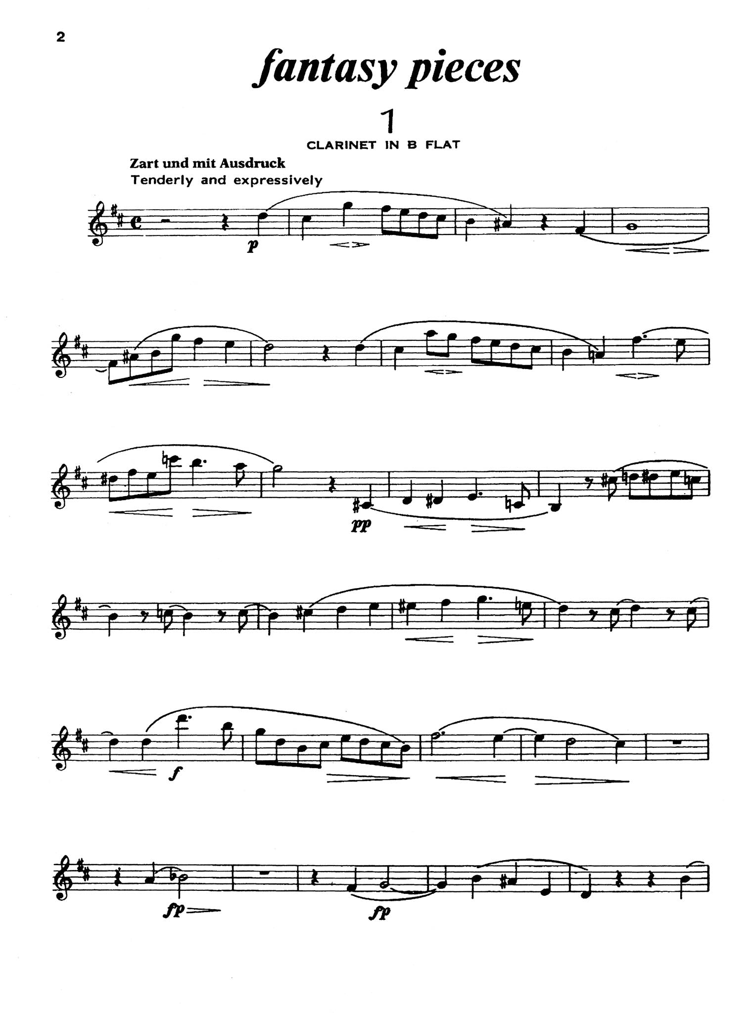 Fantasiestücke, Op.73 B-flat Clarinet part