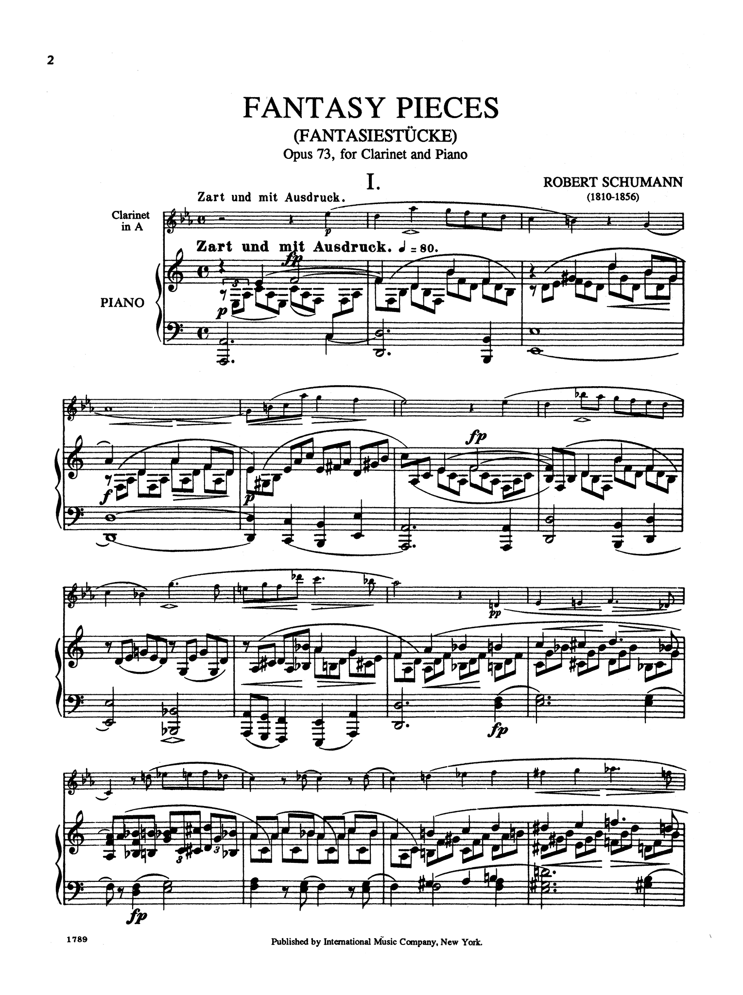 Fantasiestücke, Op. 73 - Movement 1