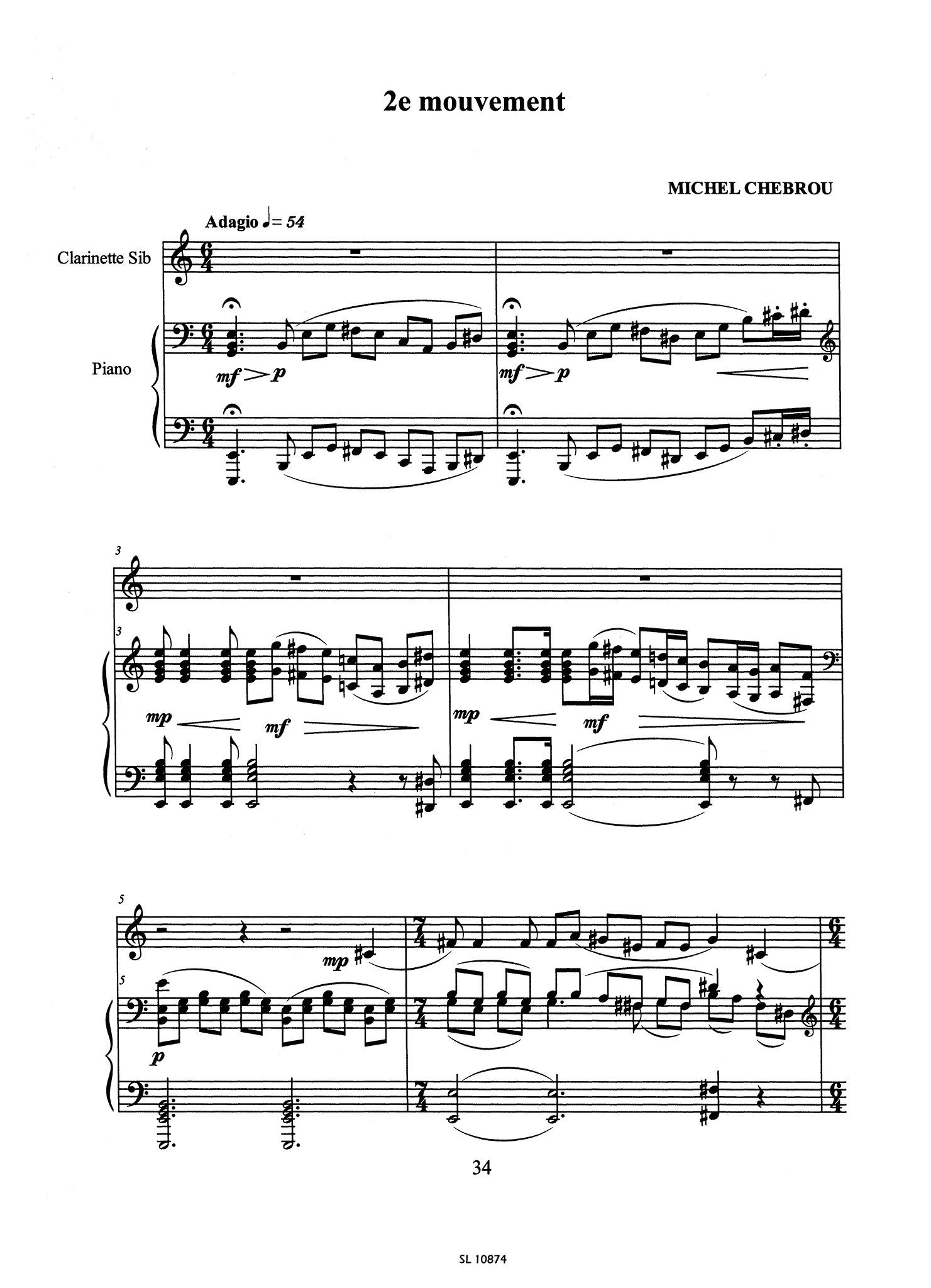 Chebrou Clarinet Concerto - Movement 2