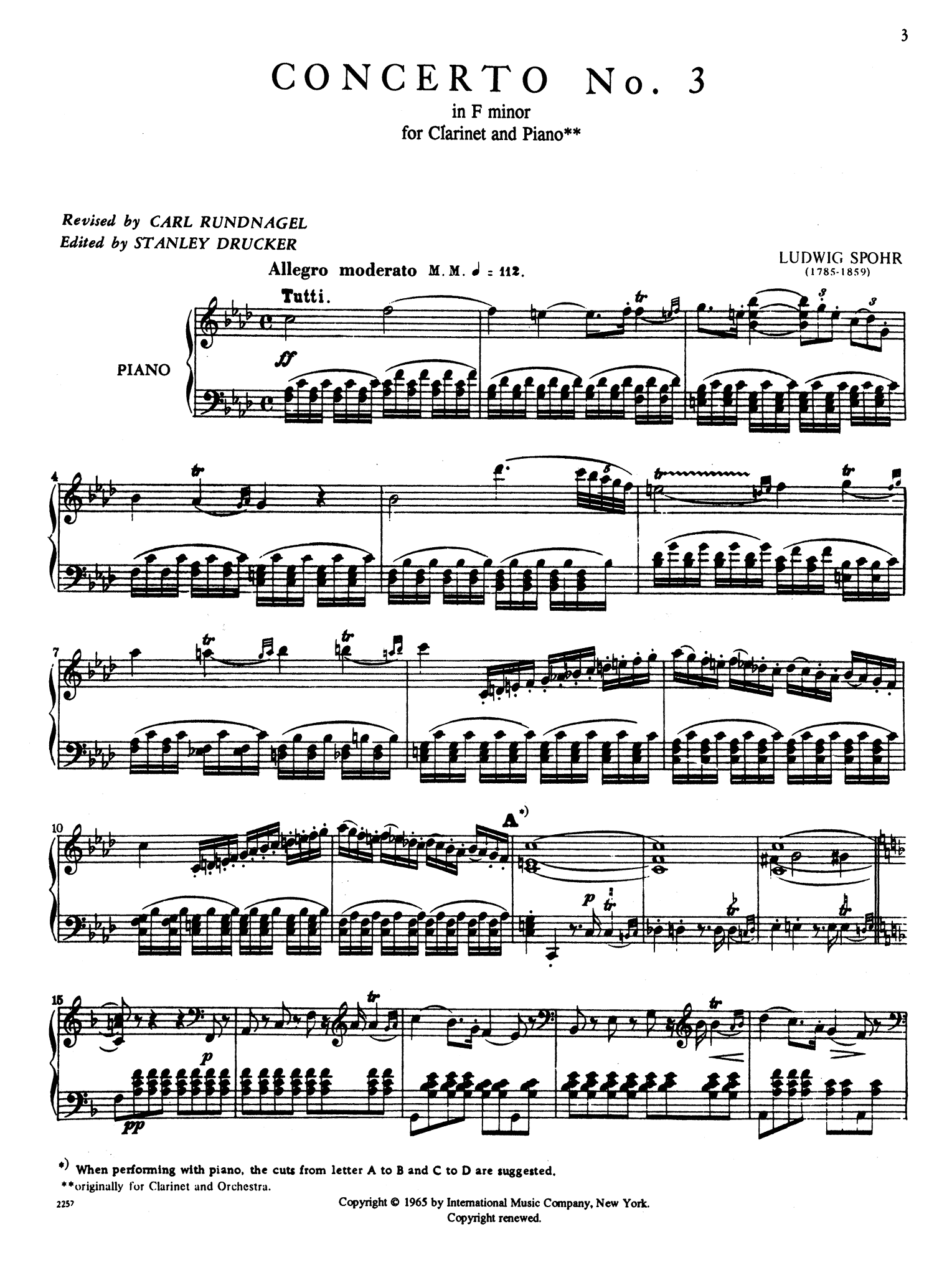 Clarinet Concerto No. 3 in F Minor, WoO 19 - Movement 1