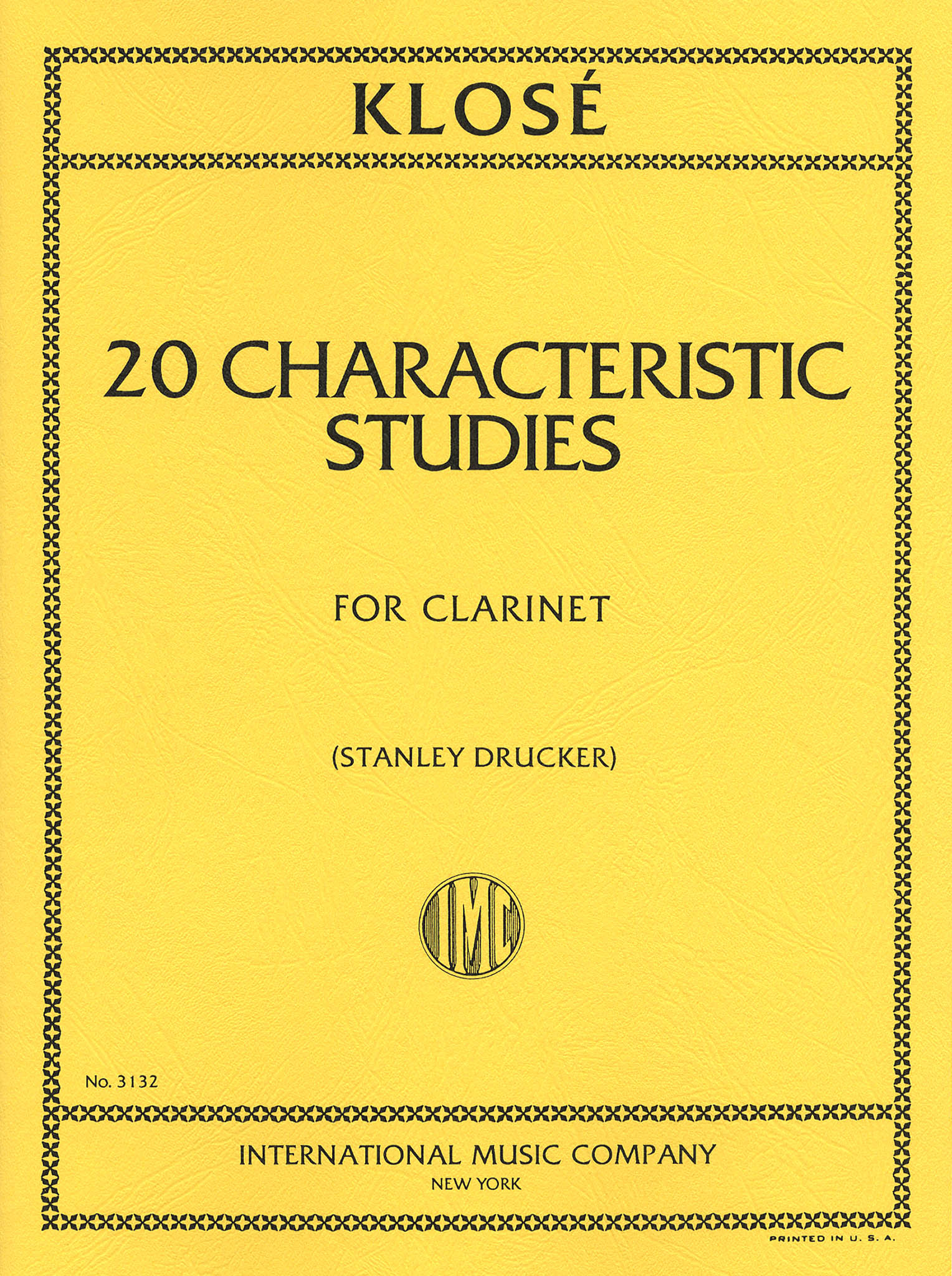 Klosé 20 Characteristic Studies for Clarinet cover