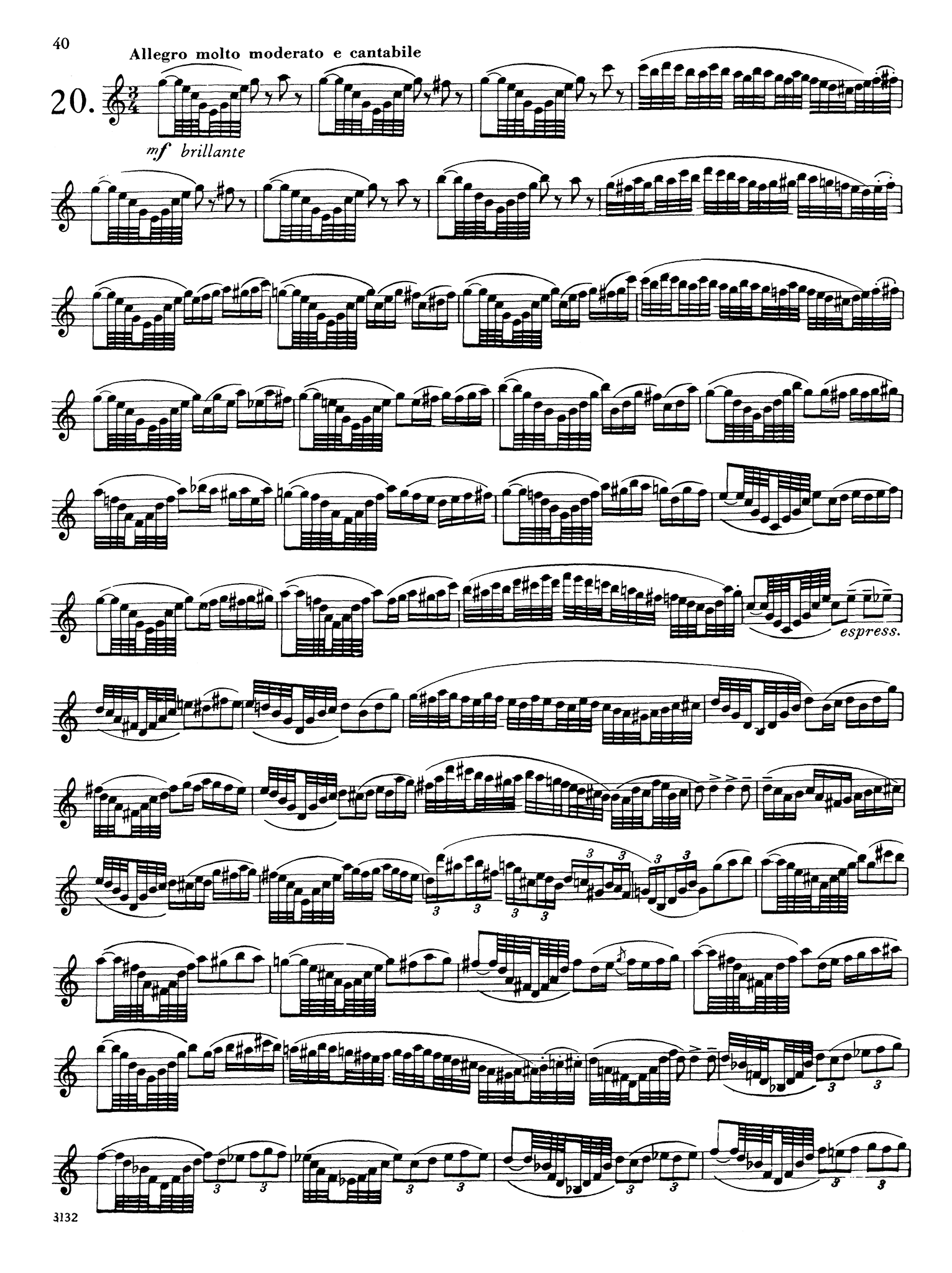 Klosé 20 Characteristic Studies for Clarinet no. 20