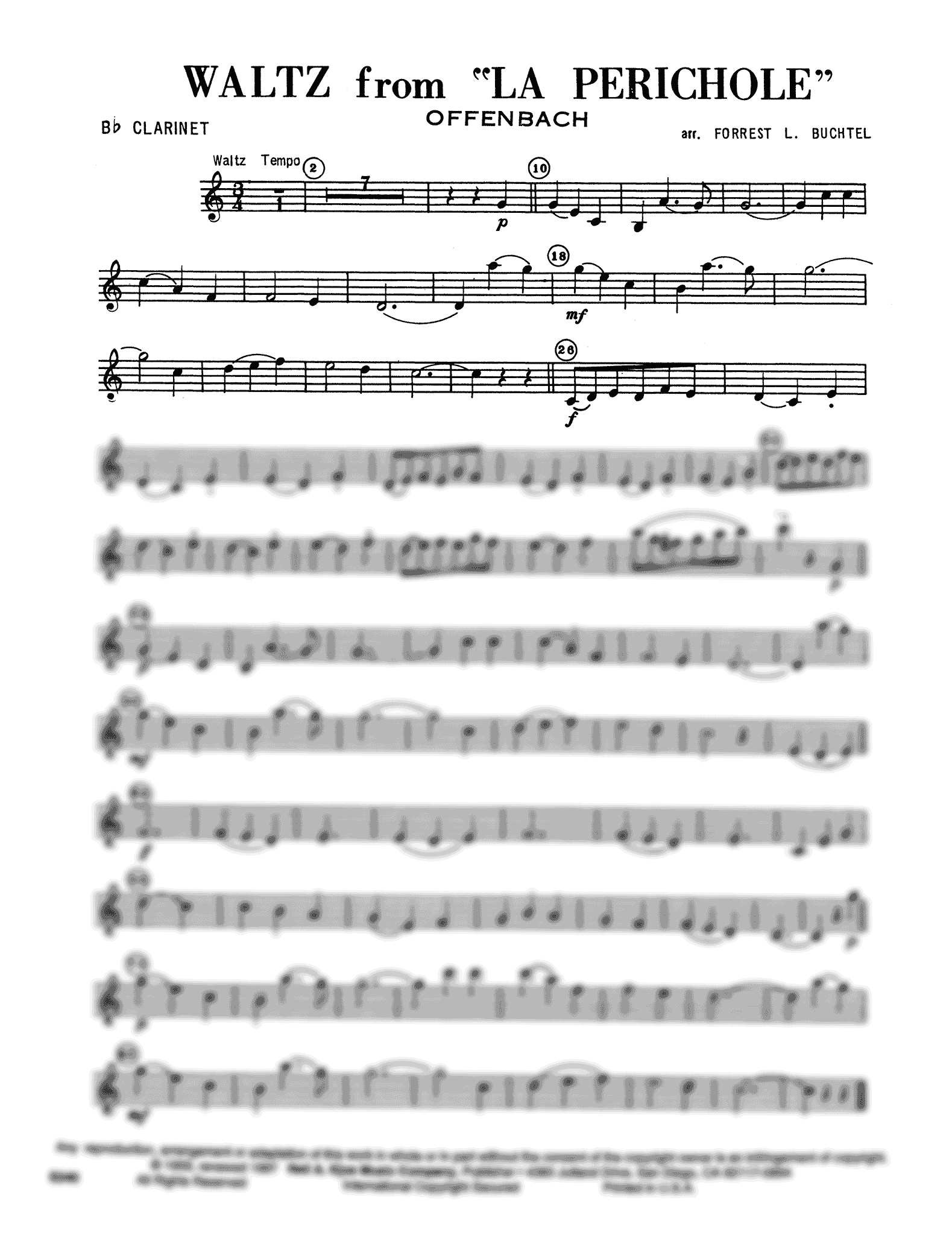 Waltz, from 'La Périchole' Clarinet part