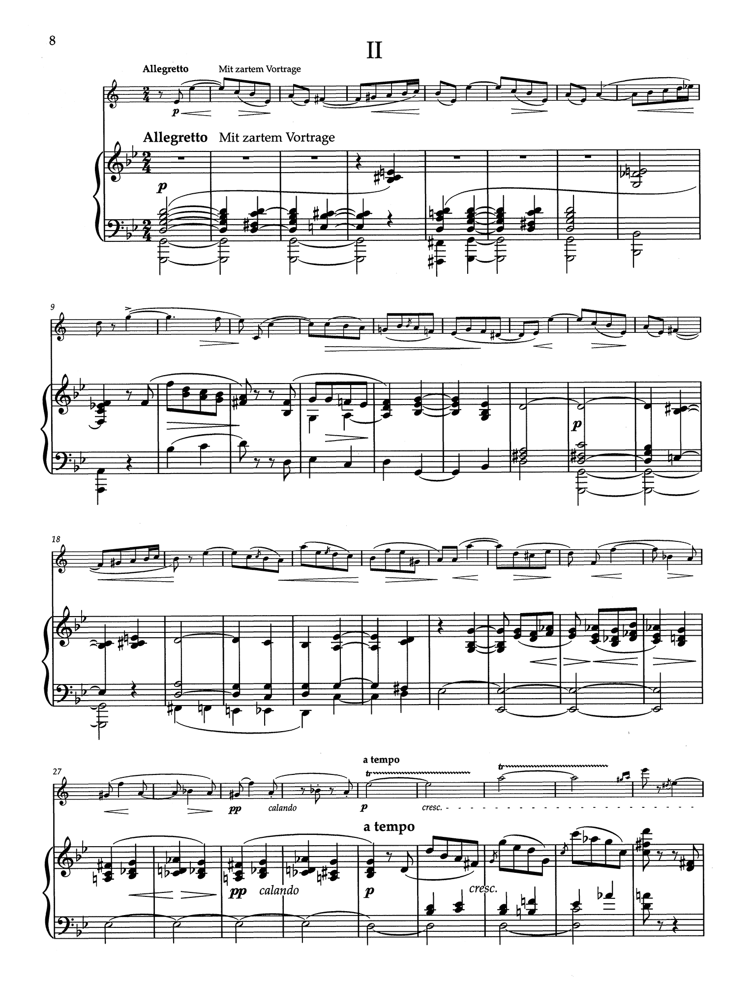 Clara Schumann Drei Romanzen, Op. 22 clarinet arrangement - Movement 2