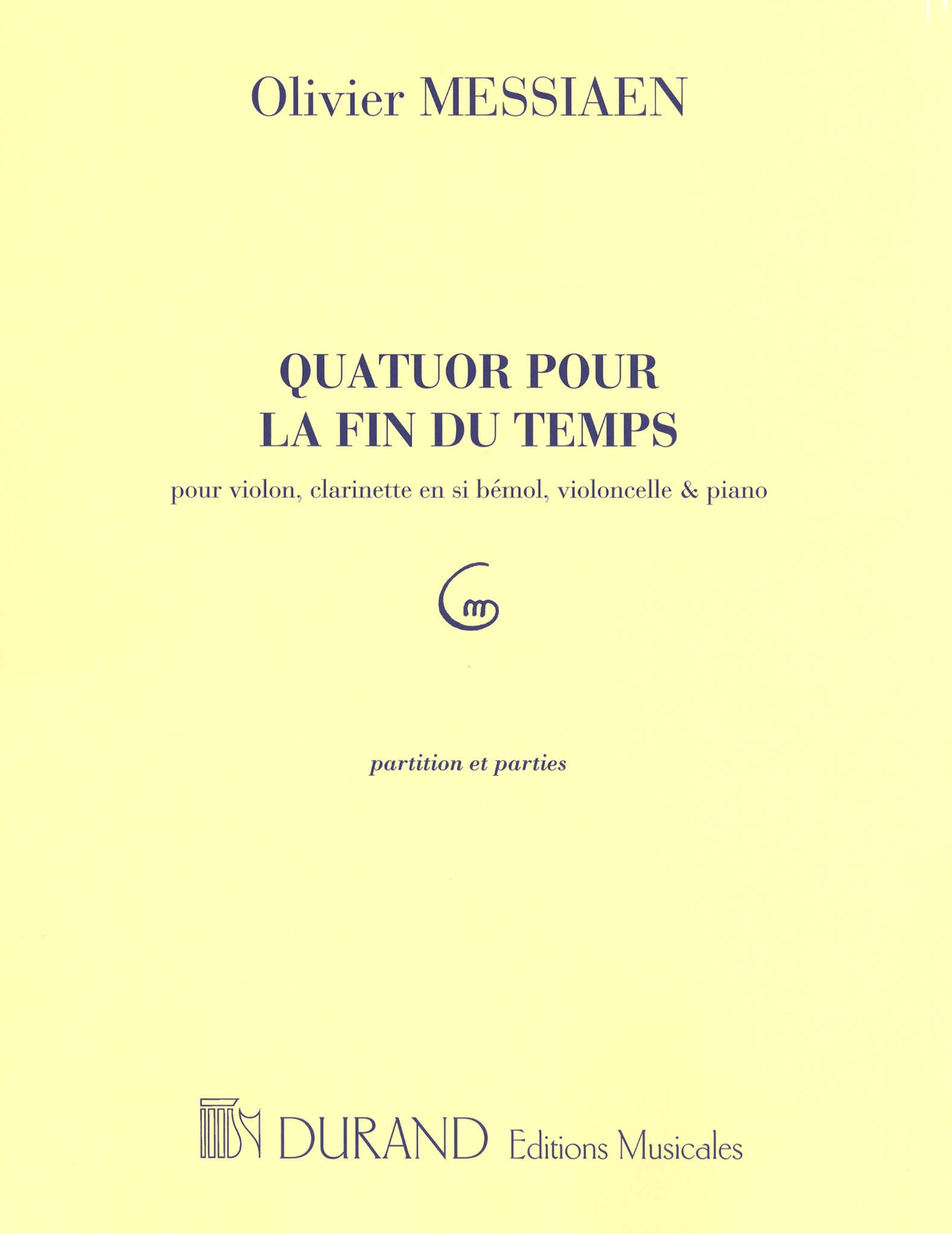 Messiaen Quatuor pour la fin du temps cover