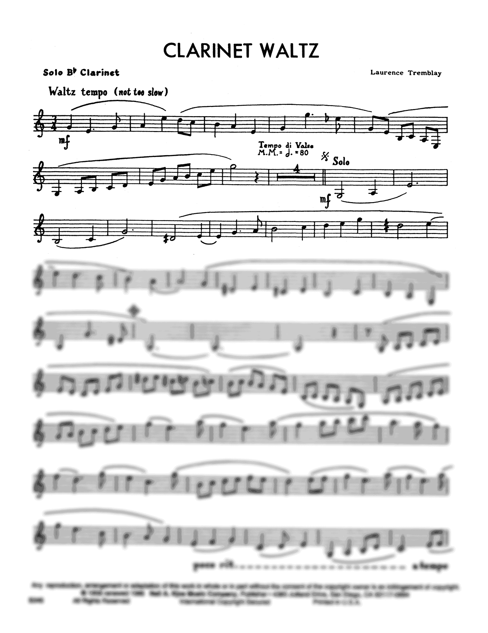 Tremblay, Laurence: Clarinet Waltz solo part