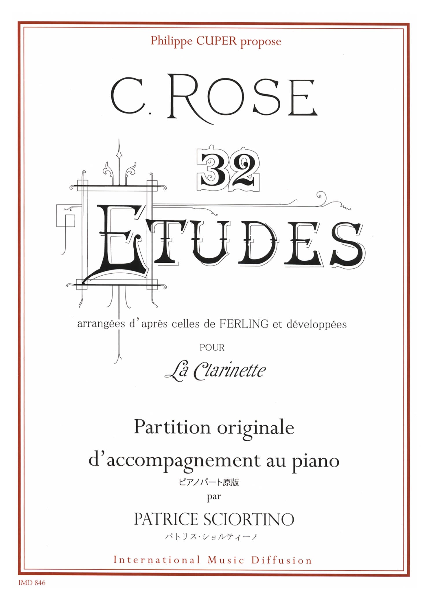 32 Études for Clarinet (piano score) Cover
