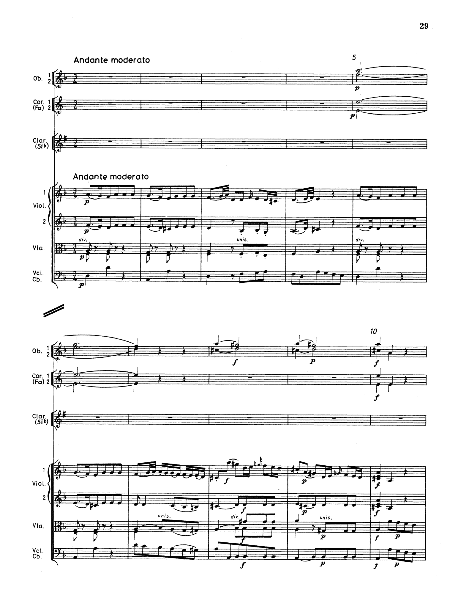 Carl Stamitz Clarinet Concerto No. 1 (Kaiser) in F Major full score - Movement 2