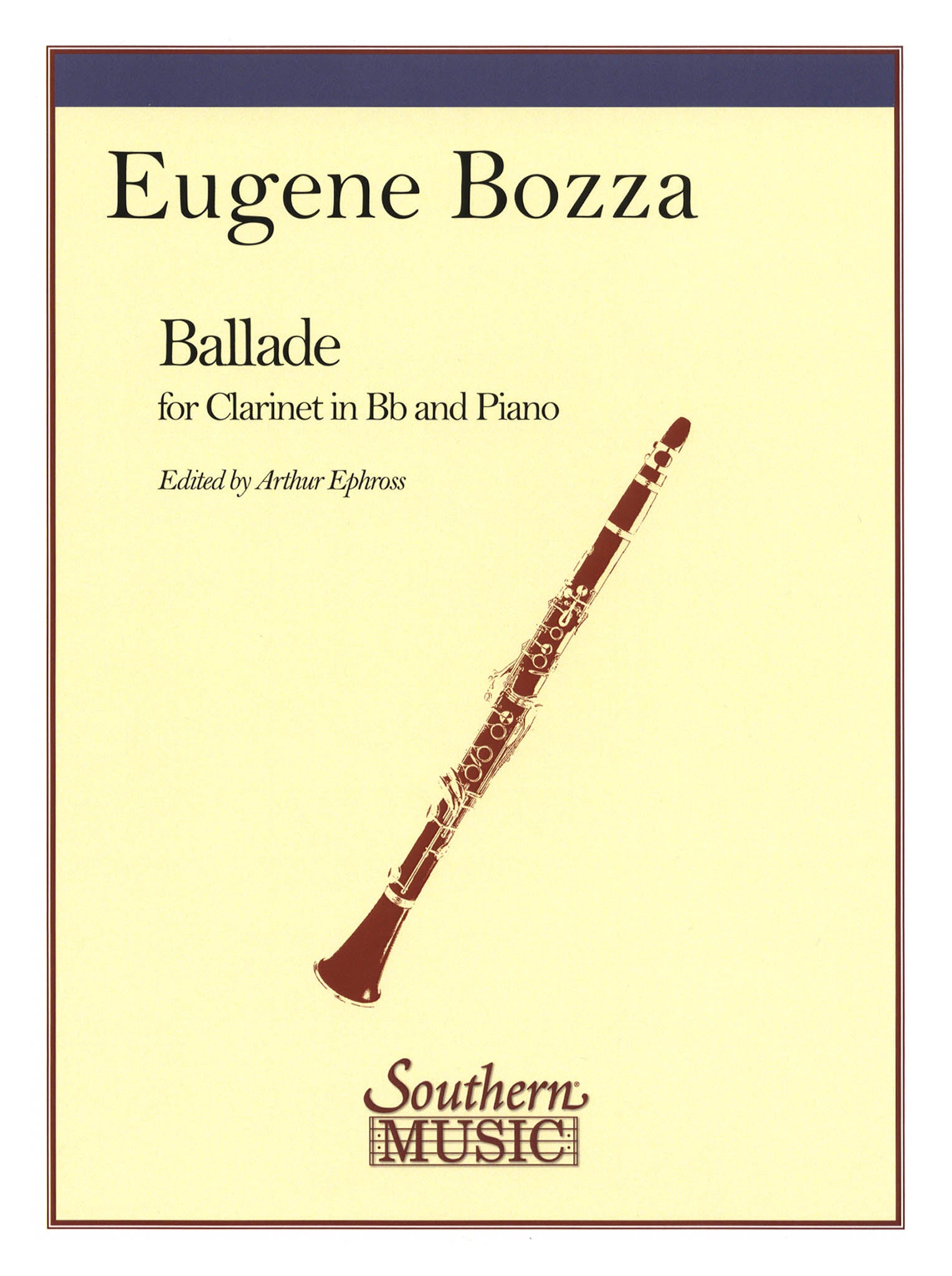 Bozza Ballade b-flat clarinet and piano arrangement cover