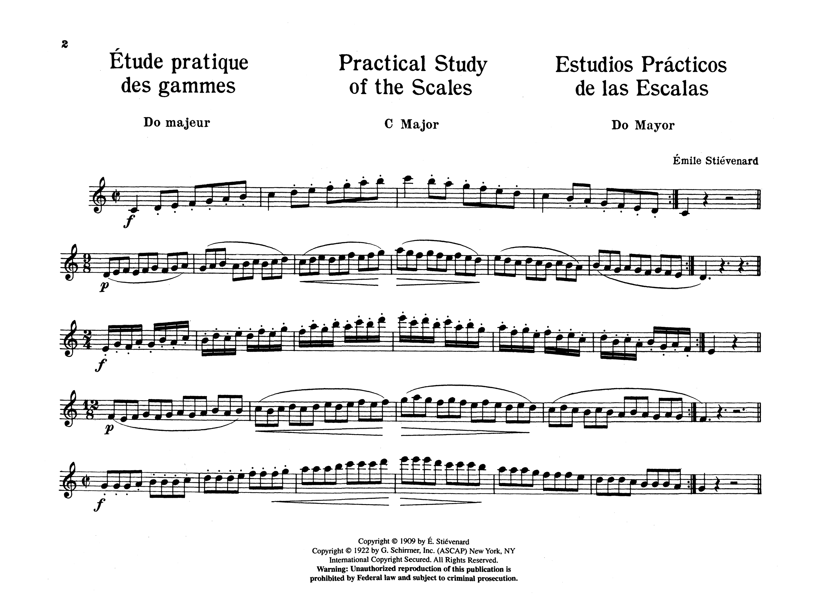 Stiévenard Practical Study of Clarinet Scales Page 2