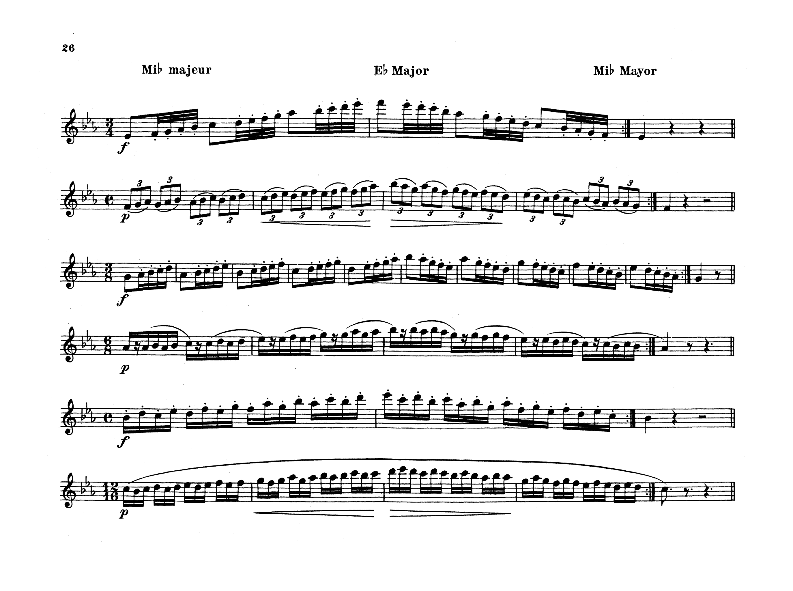 Stiévenard Practical Study of Clarinet Scales Page 26