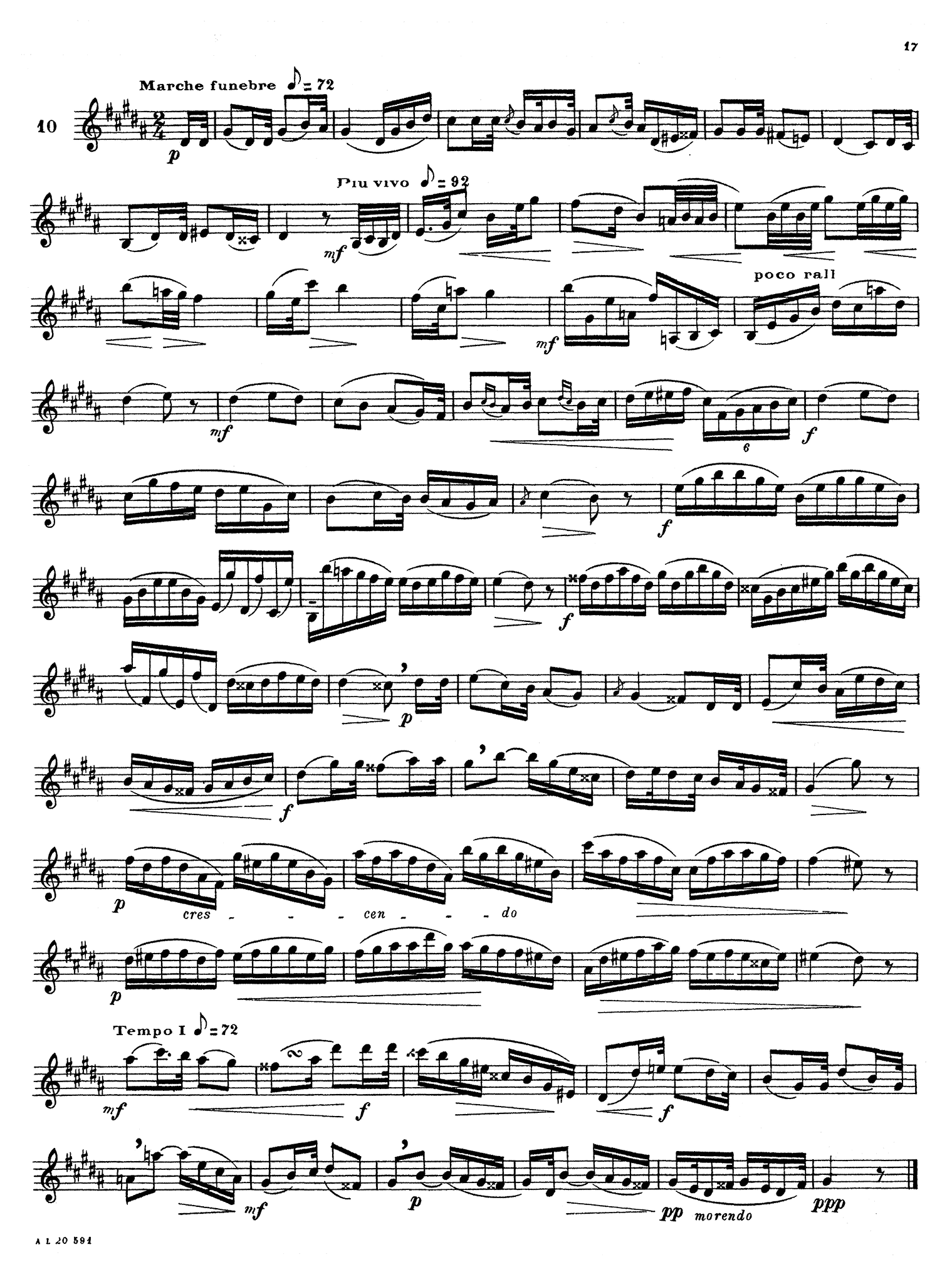 André Vacellier 16 Études for Clarinet after Ferling page 17