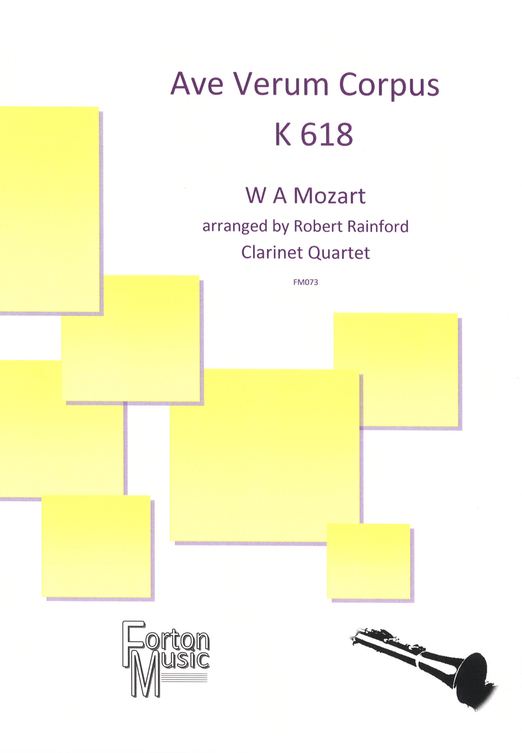 Mozart Ave verum corpus, K. 618 clarinet quartet arrangement cover
