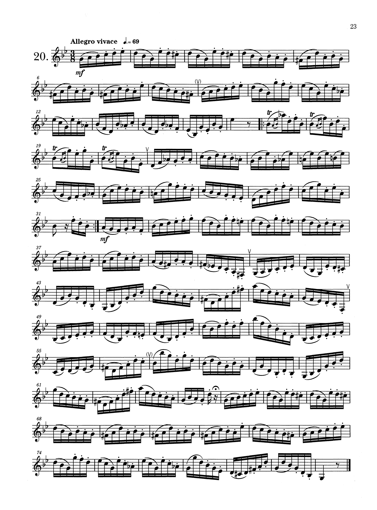 Rose 32 Études for Clarinet No. 20