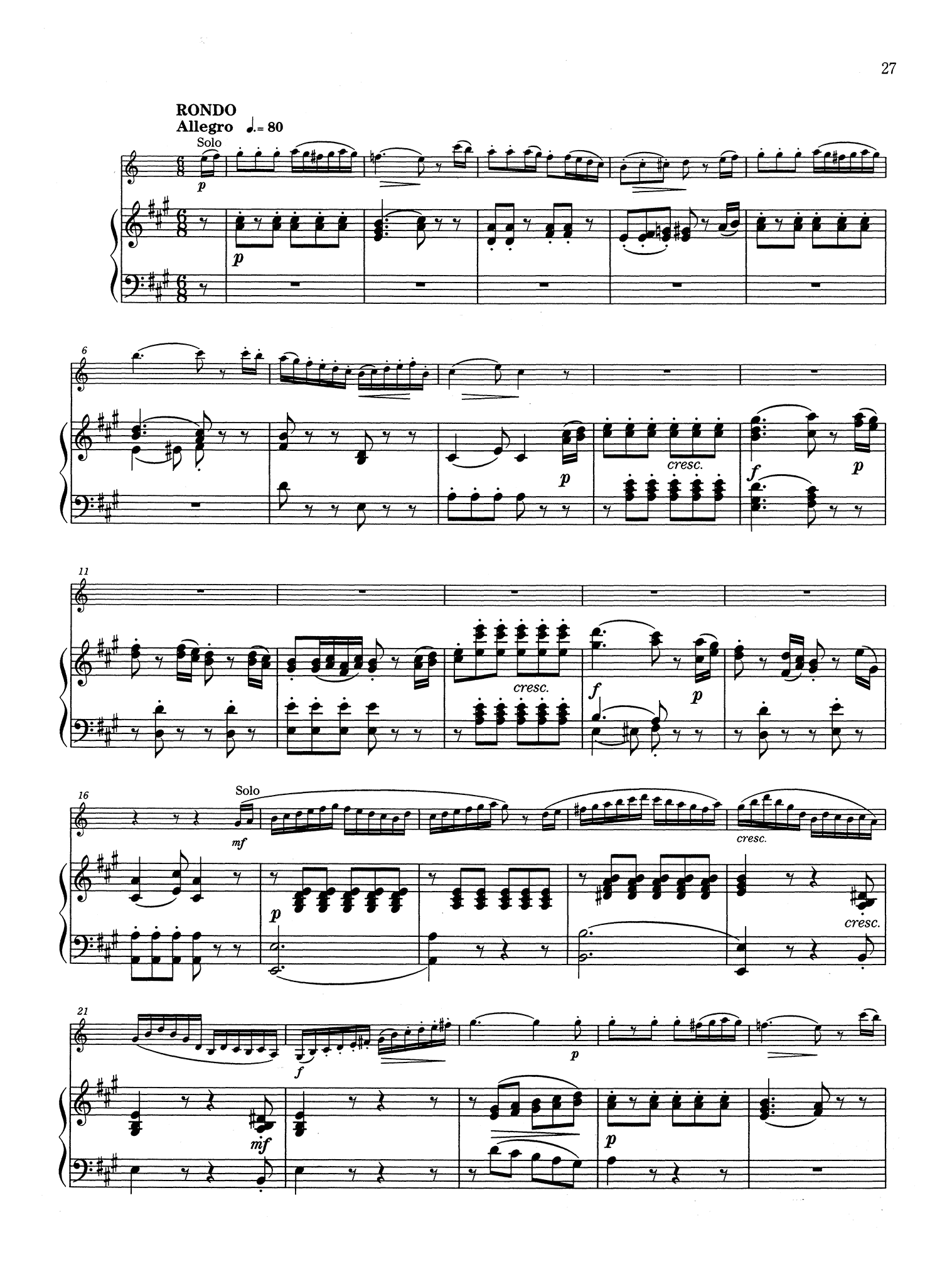 Mozart Clarinet Concerto K. 622 - Movement 3