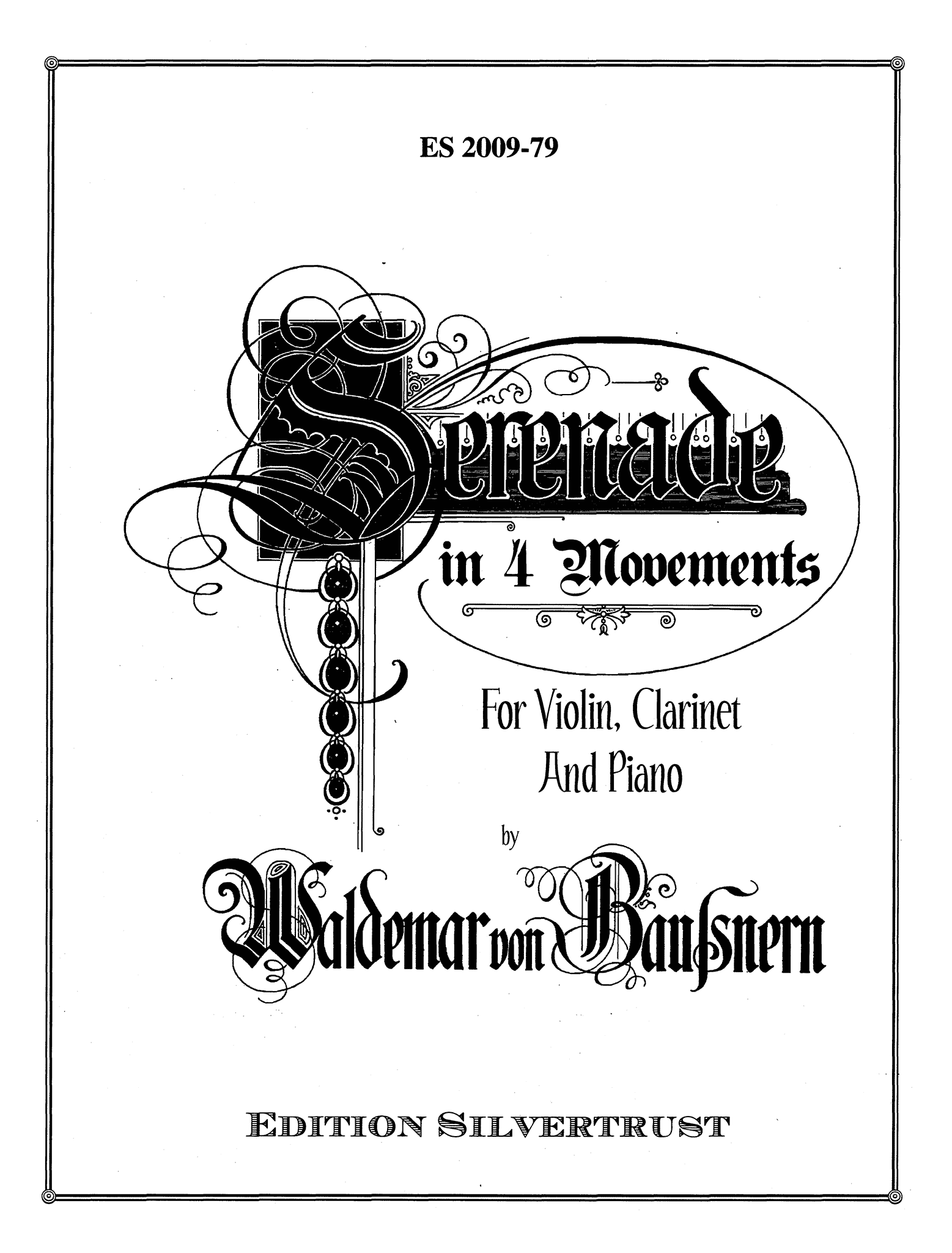 Baussnern Serenade in 4 Movements clarinet violin piano trio cover