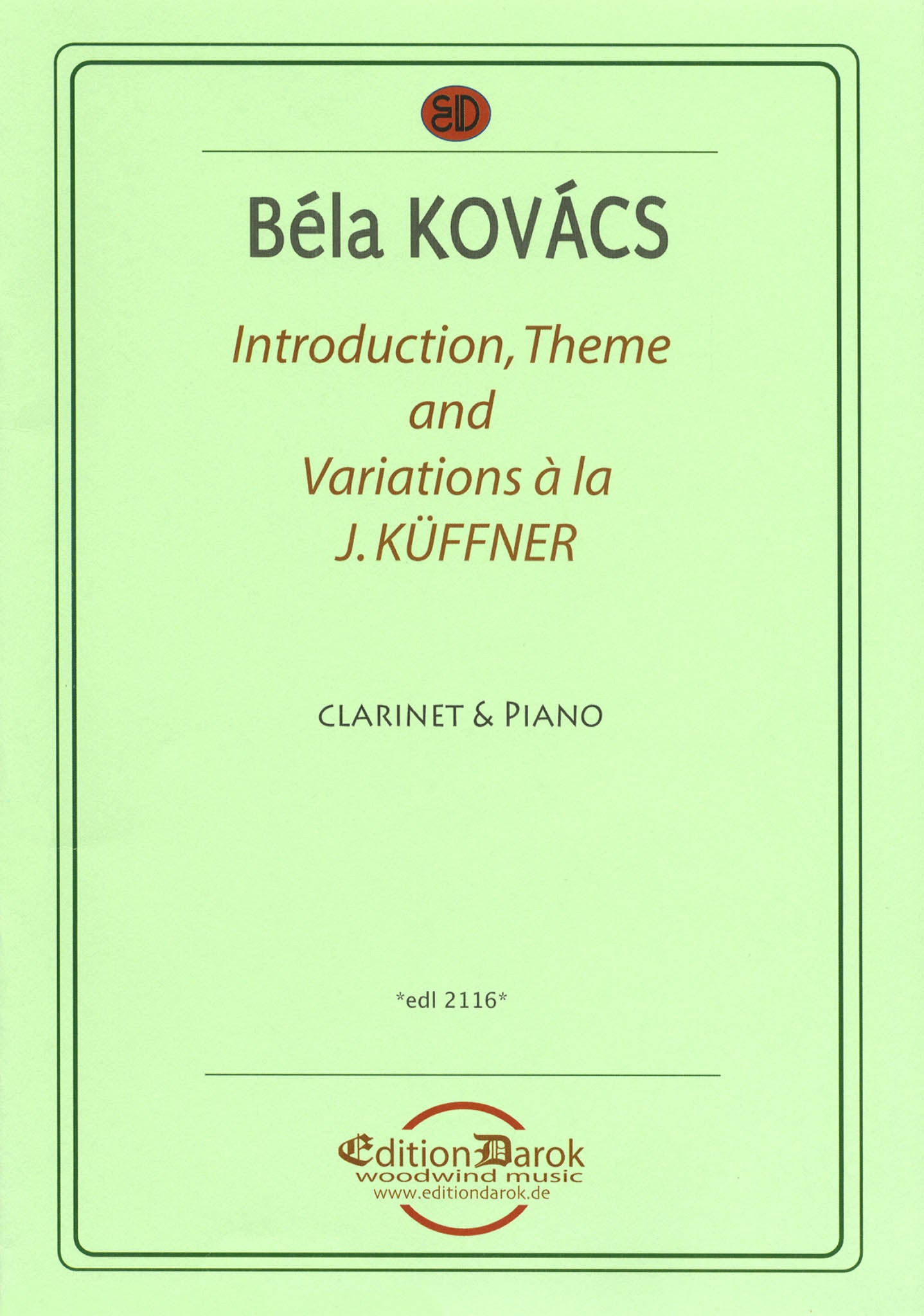 Introduction, Theme & Variations, Op. 32 Cover