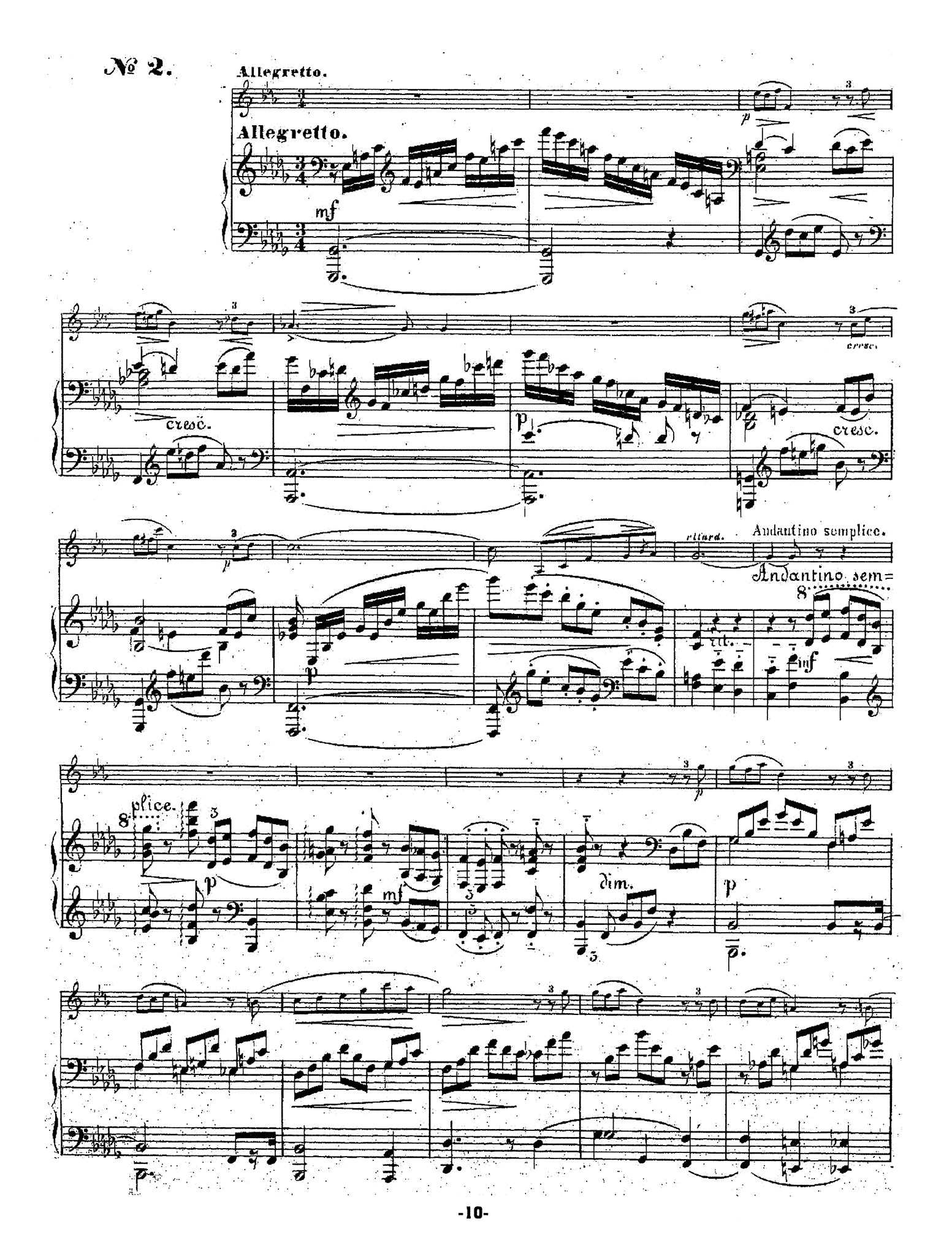 Winding Three Fantasy Pieces, Op. 19 for clarinet & piano - Movement 2