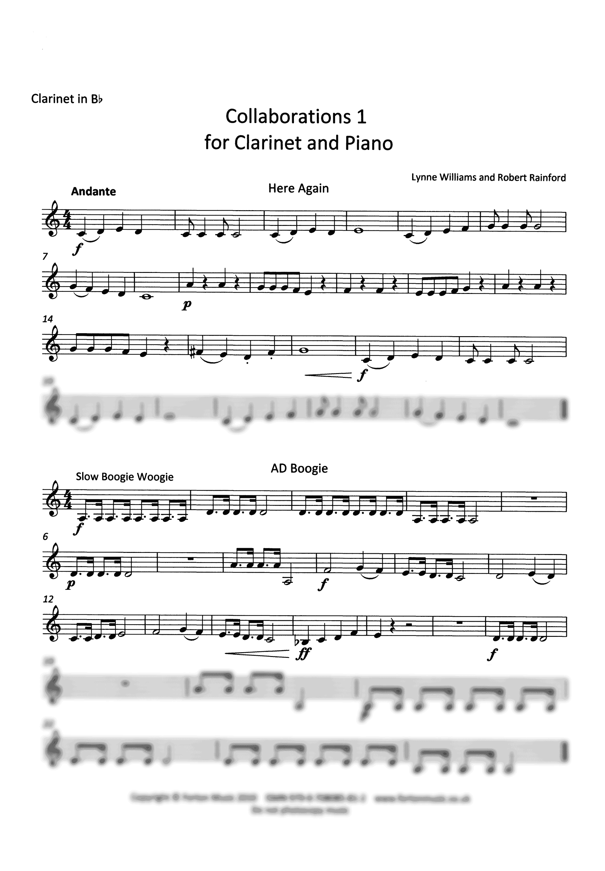 Williams Rainford Collaborations 1 Clarinet part