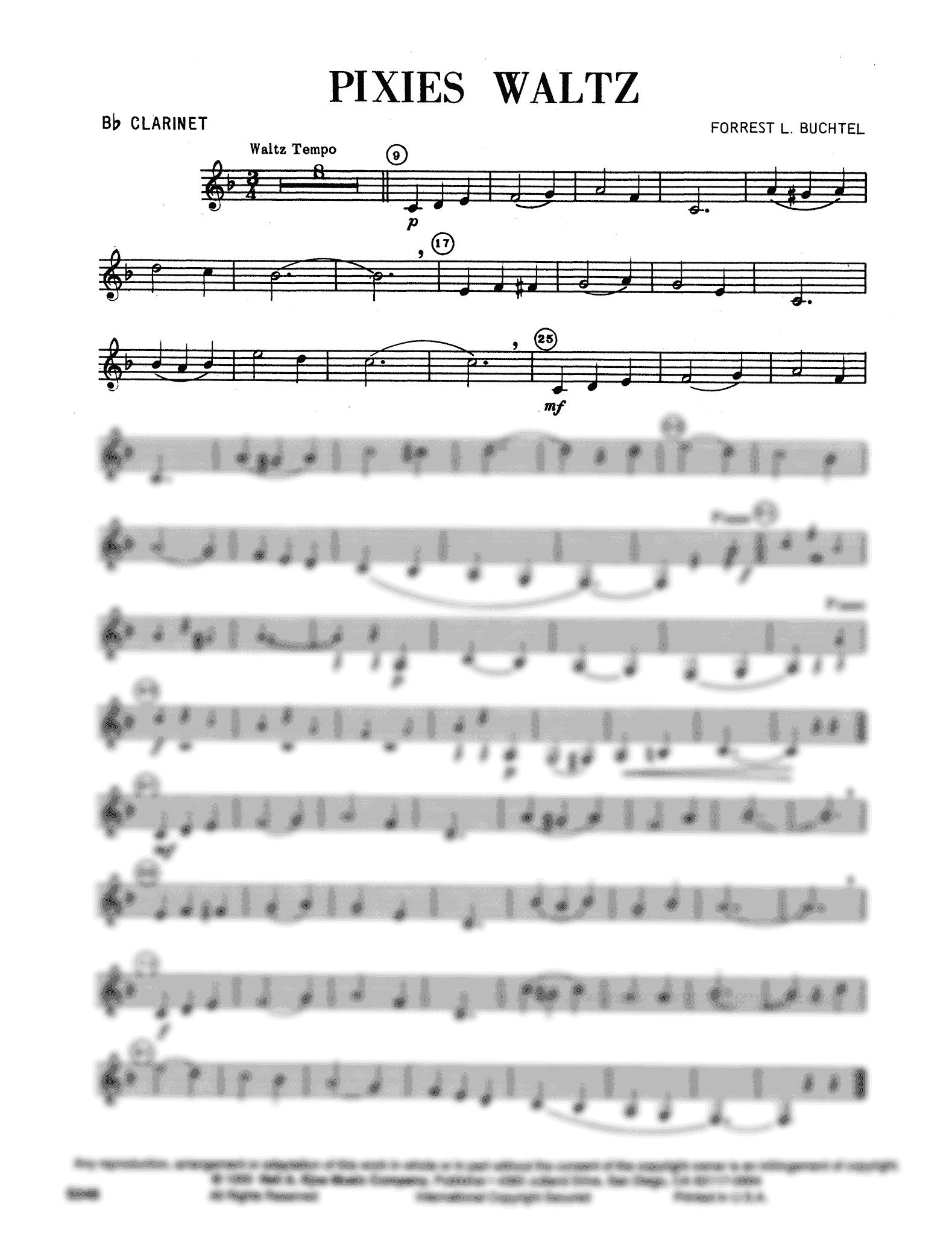 Buchtel Pixies Waltz clarinet part