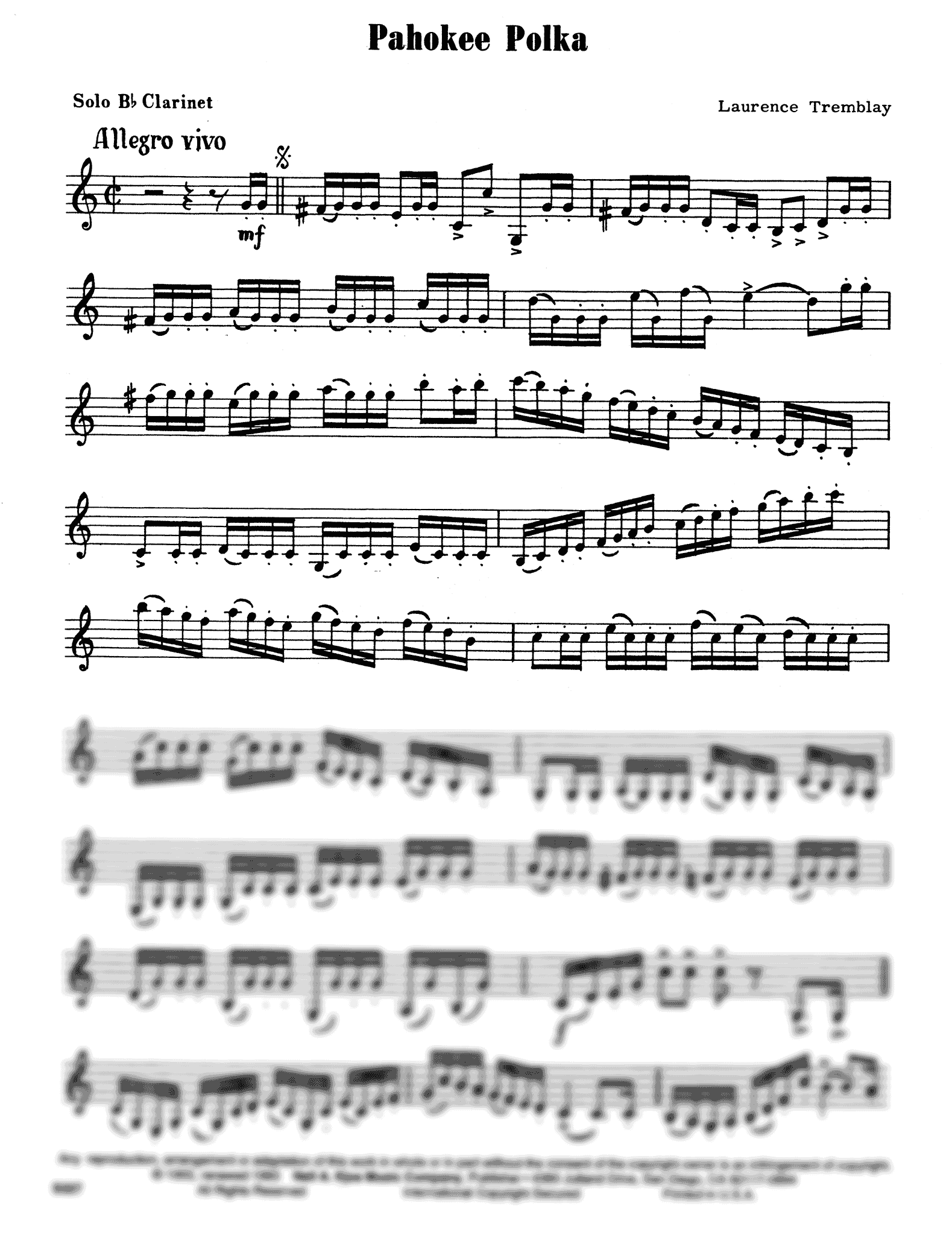 Tremblay Pahokee Polka clarinet part