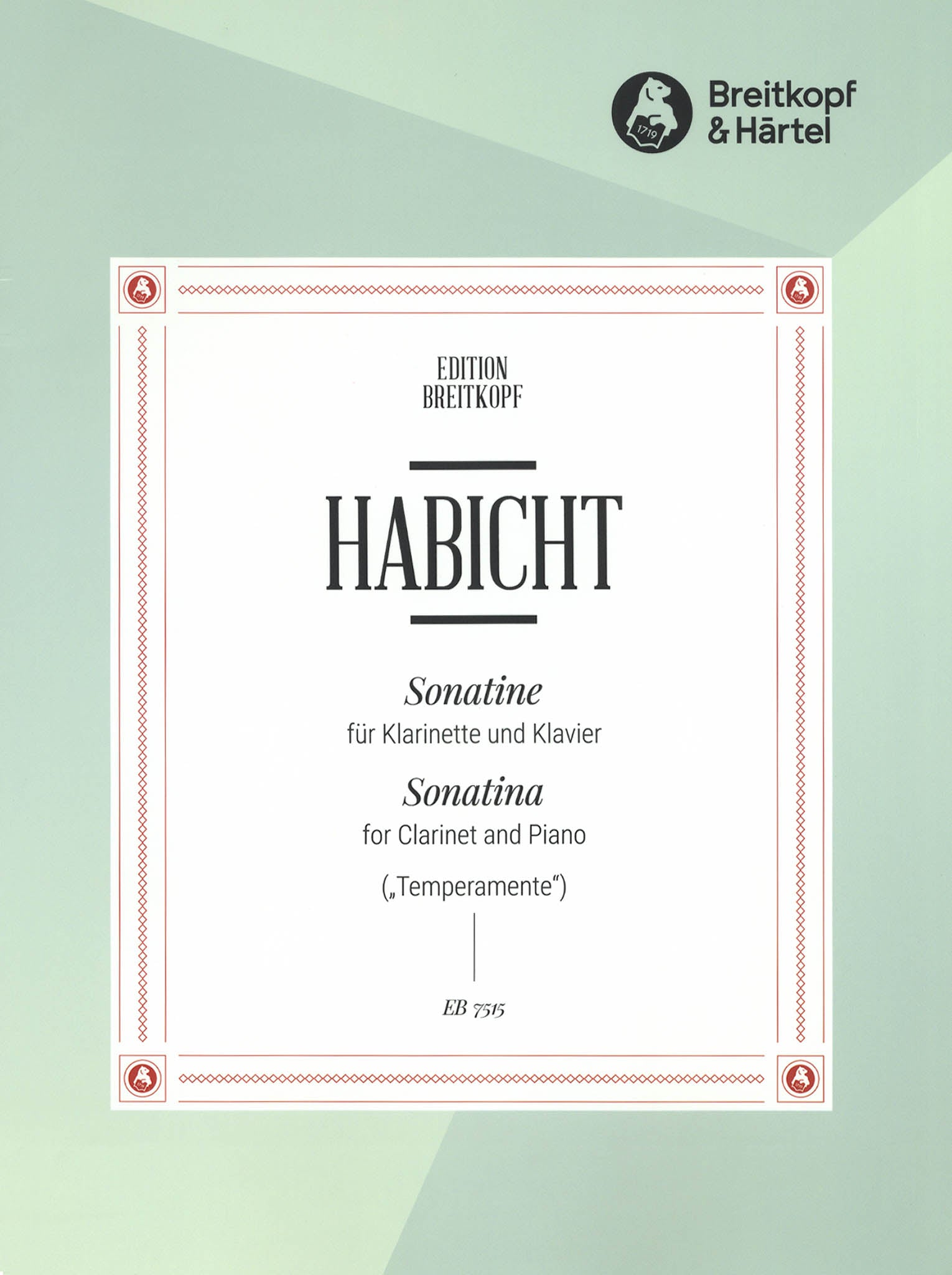 Habicht Clarinet Sonatina Temperamente cover