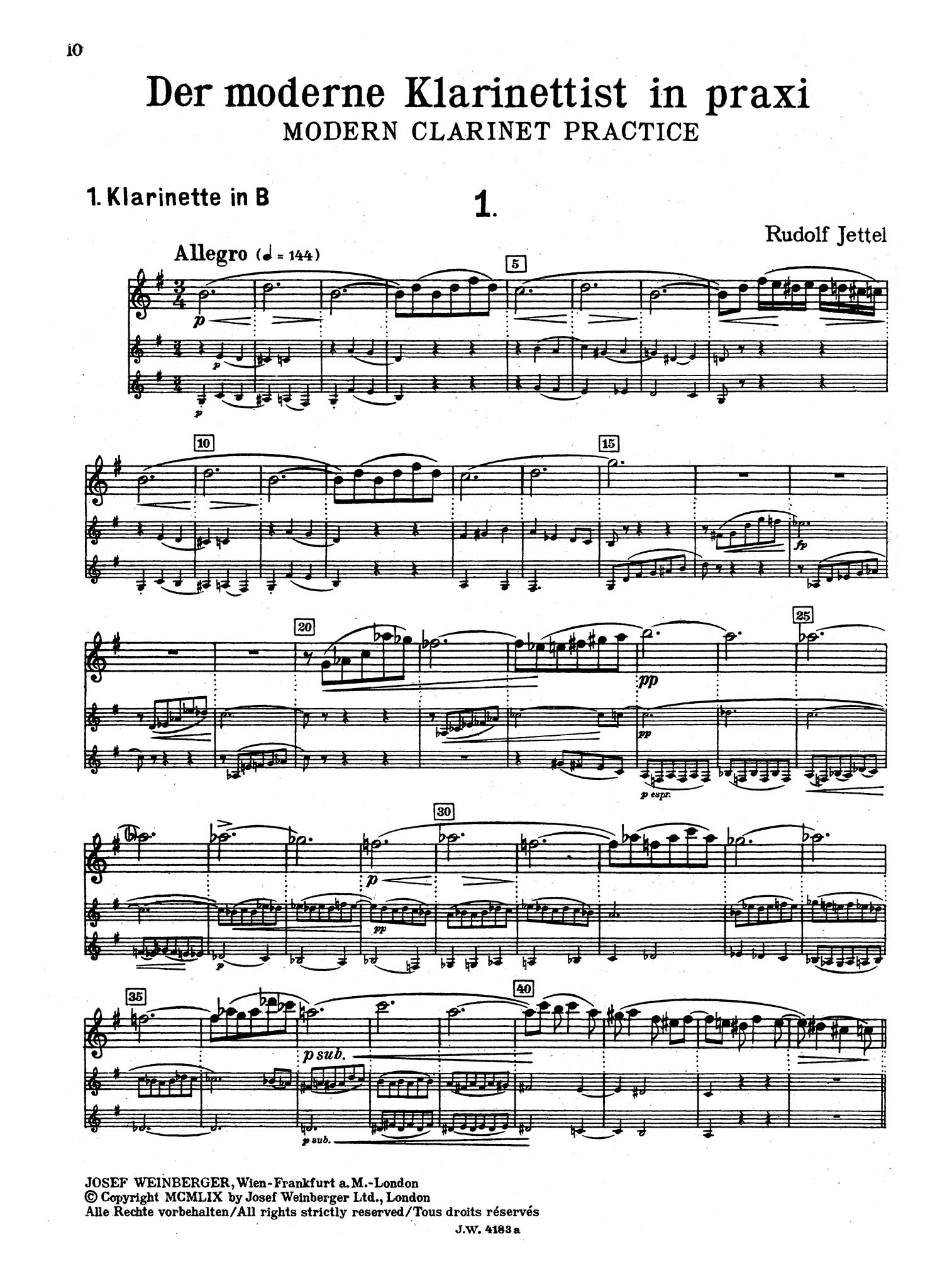 Modern Clarinet Practice, Book 1 Score: I