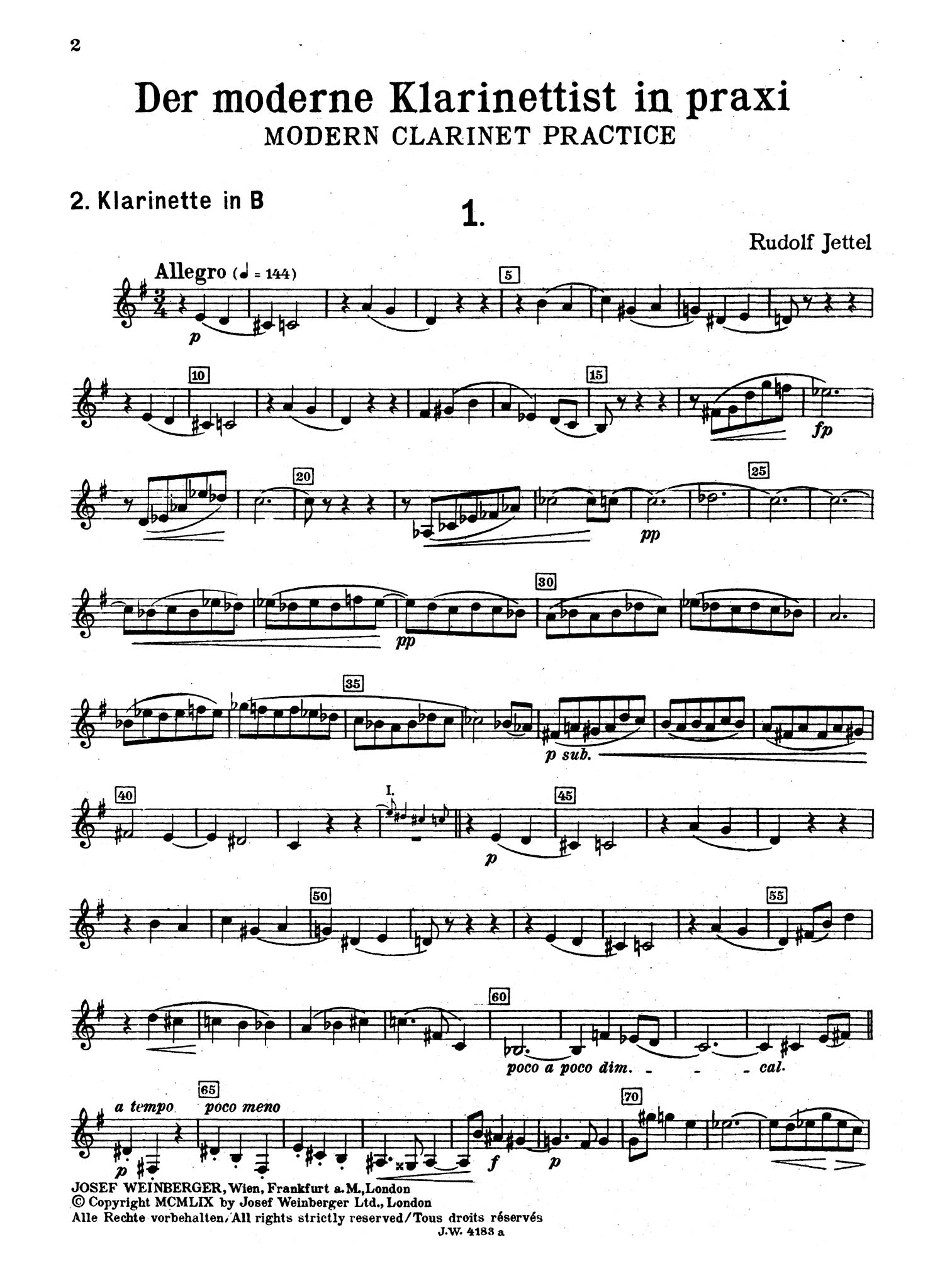 Modern Clarinet Practice, Book 1 Second Clarinet part