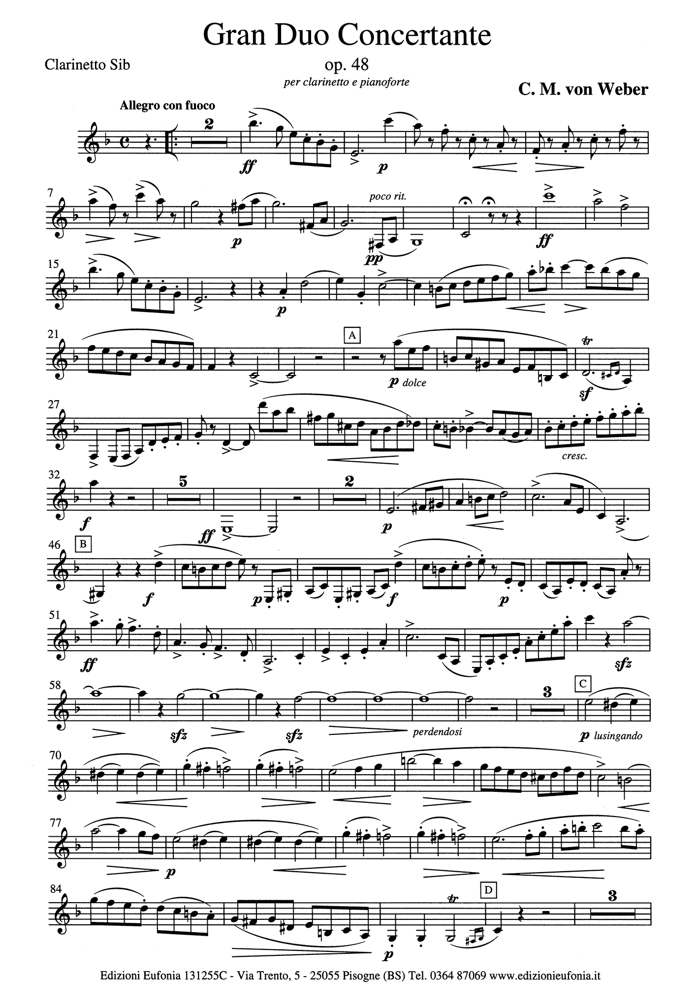 Grand Duo Concertant, Op. 48 Clarinet part