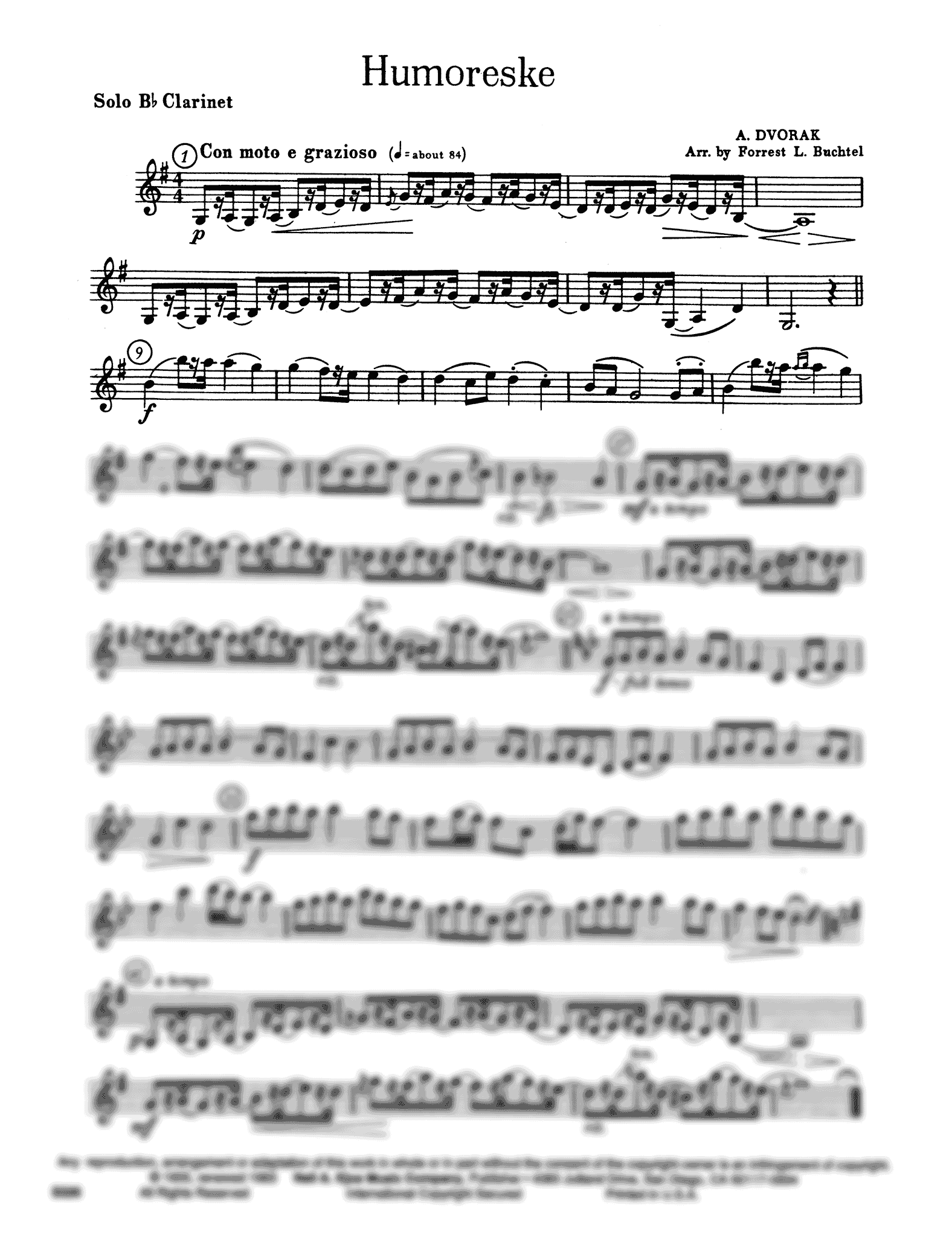 Humoresque No. 7 Clarinet part