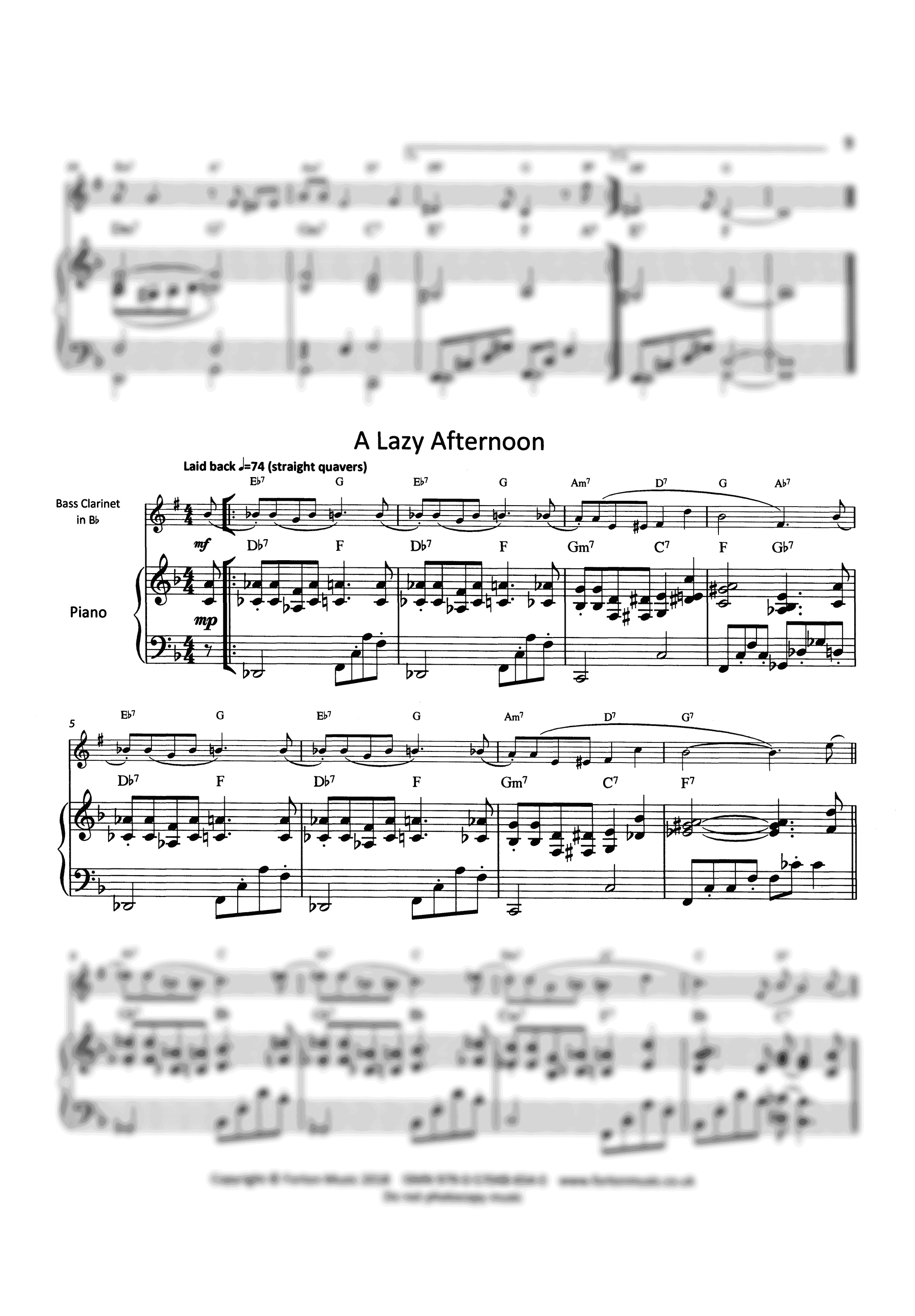 Boardman Anecdotes for Bass Clarinet and Piano, Volume 1 A Lazy Afternoon