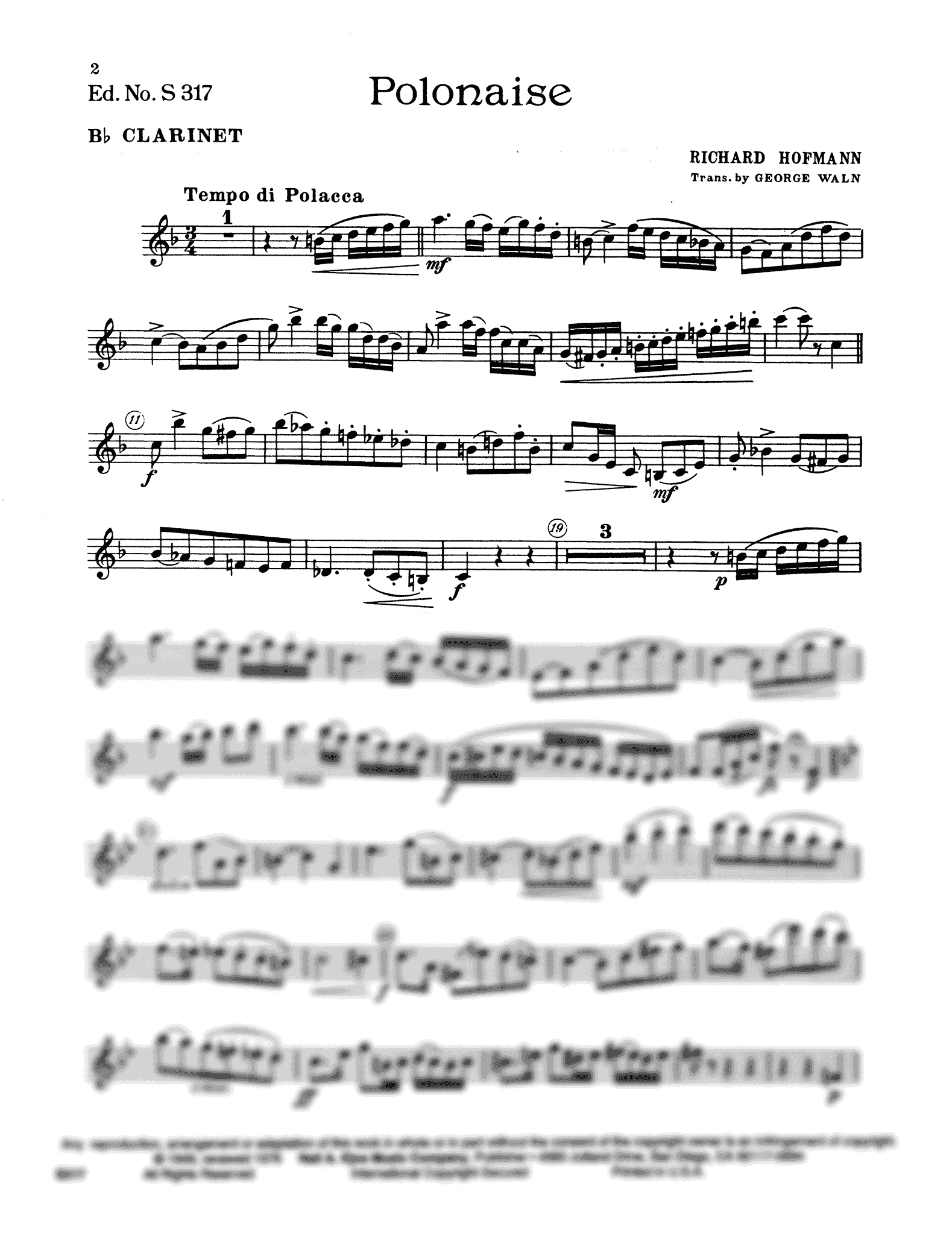 Polonaise Clarinet part