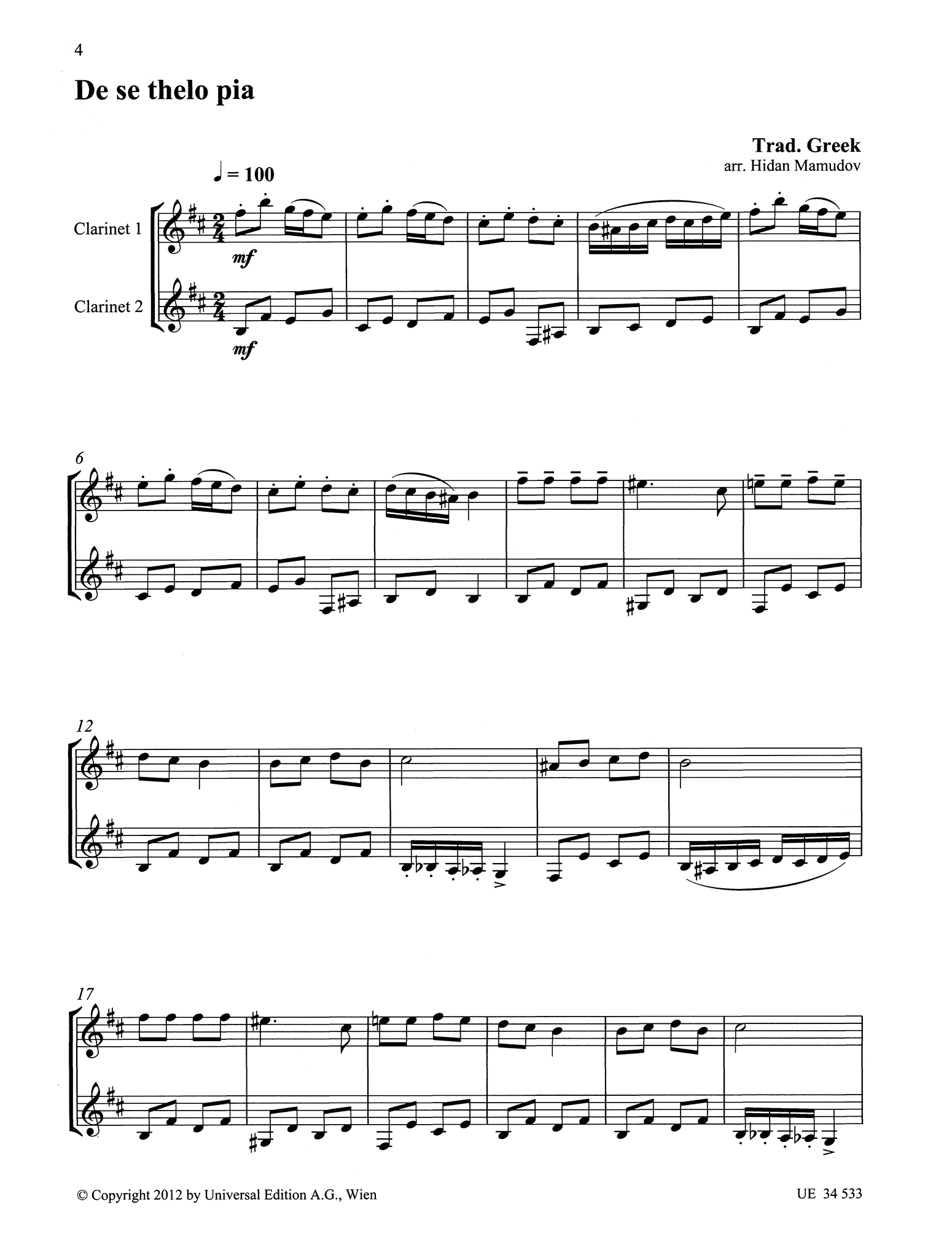 Balkan Clarinet Duets Page 4