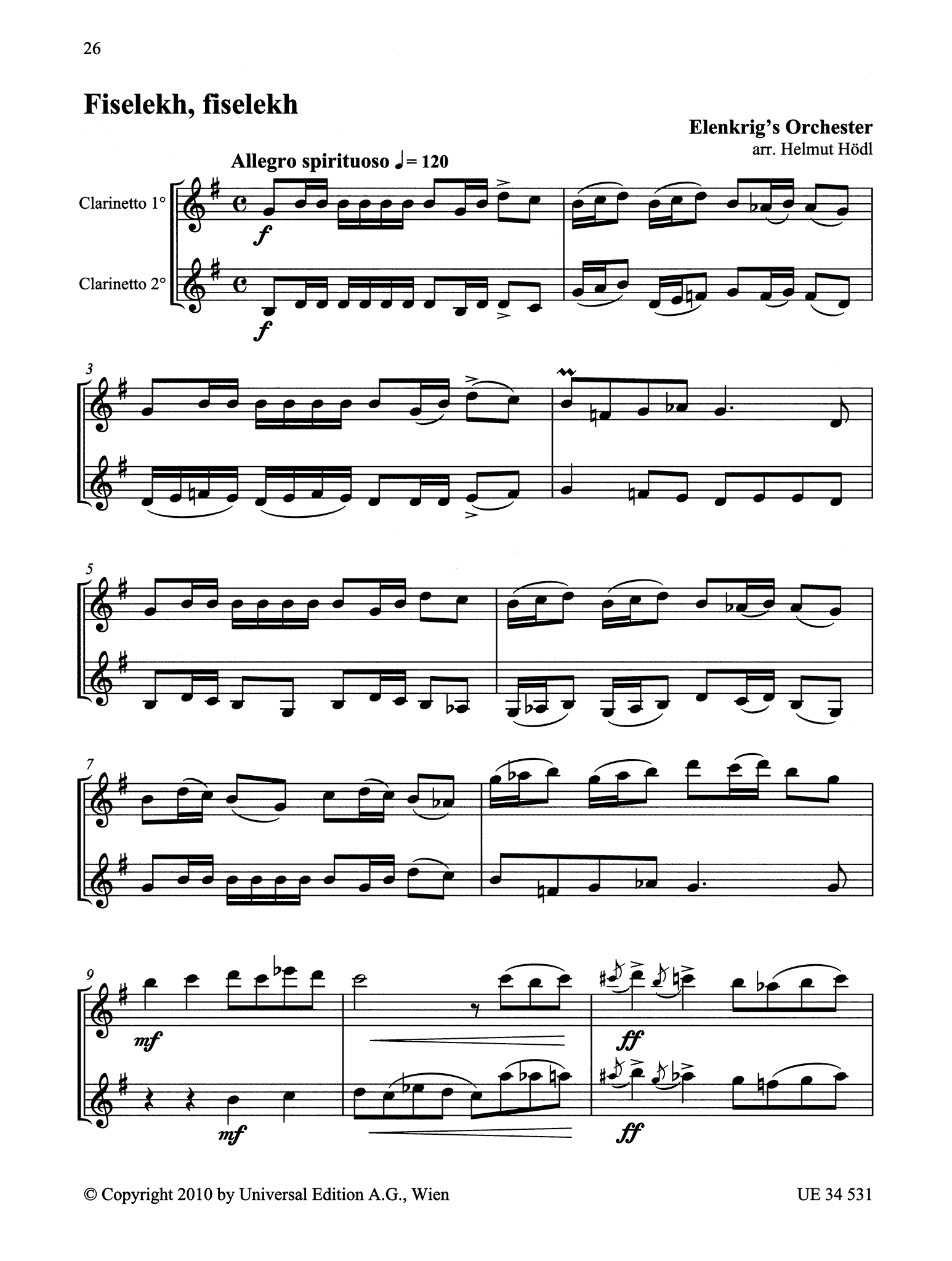 Hödl Klezmer Clarinet duets Page 26