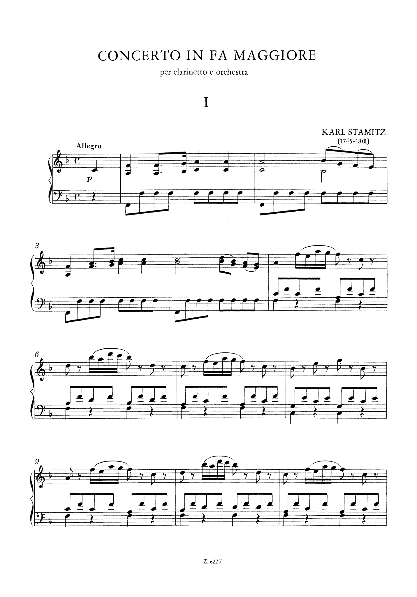 Clarinet Concerto No. 1 (Kaiser) in F Major - Movement 1