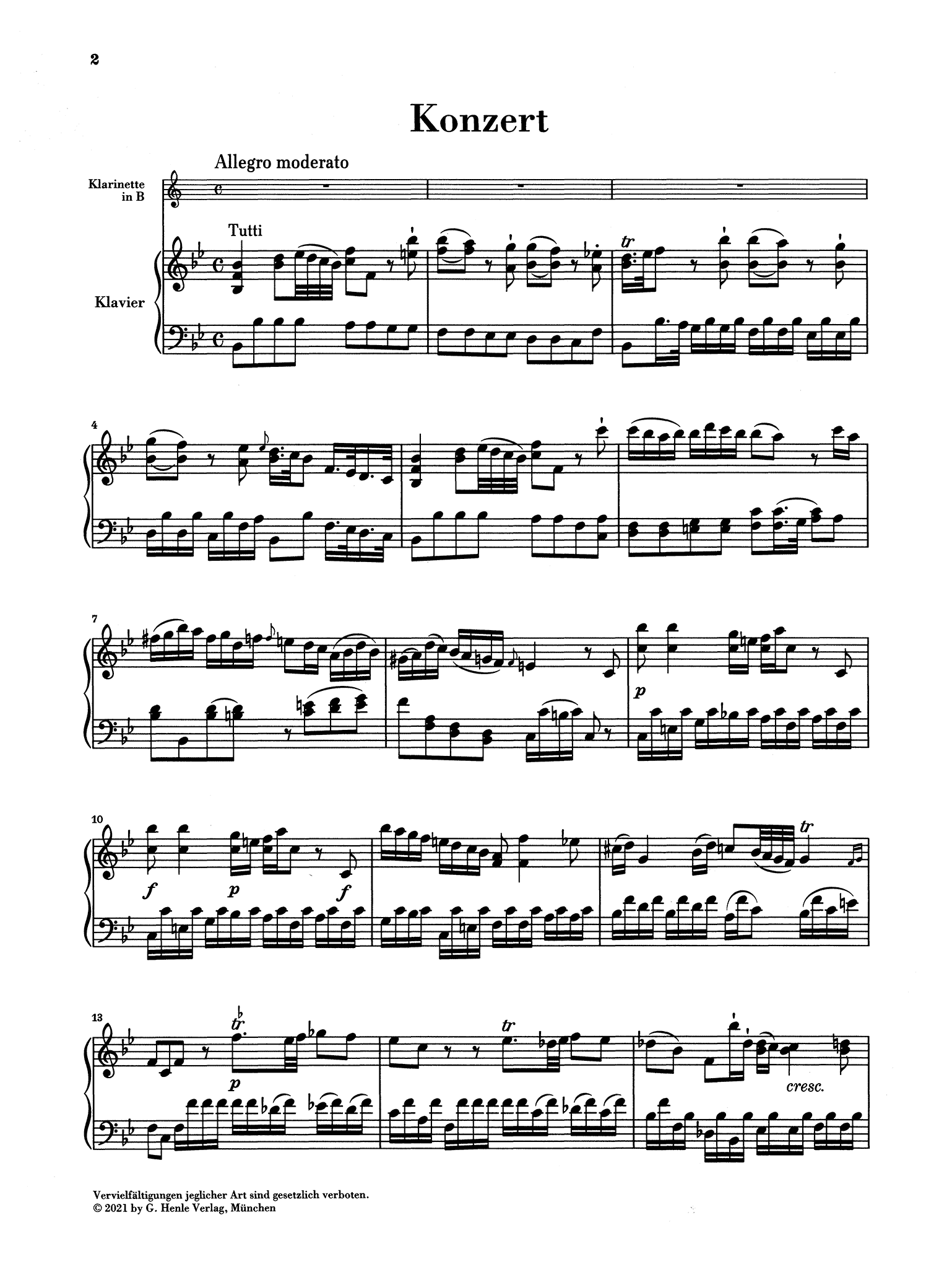 Johann Stamitz Clarinet Concerto in B-flat Major - Movement 1