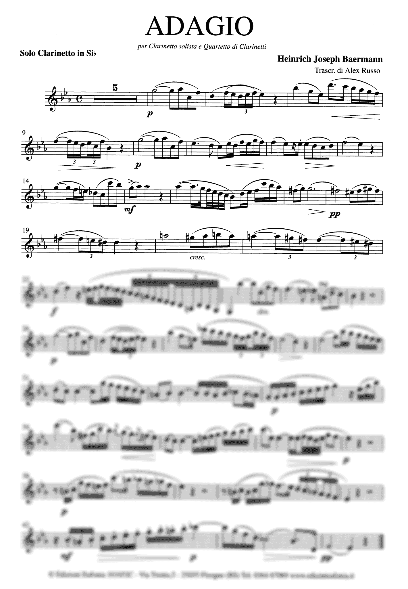 Adagio Solo Clarinet part