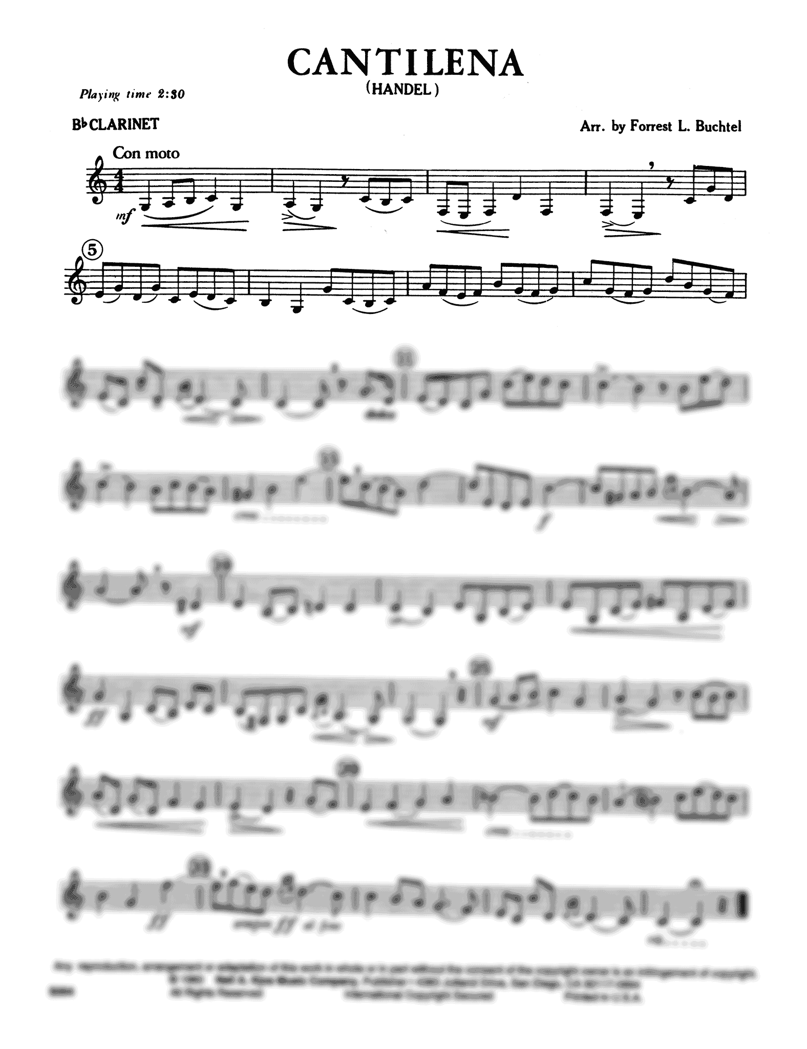 Cantilena Clarinet part