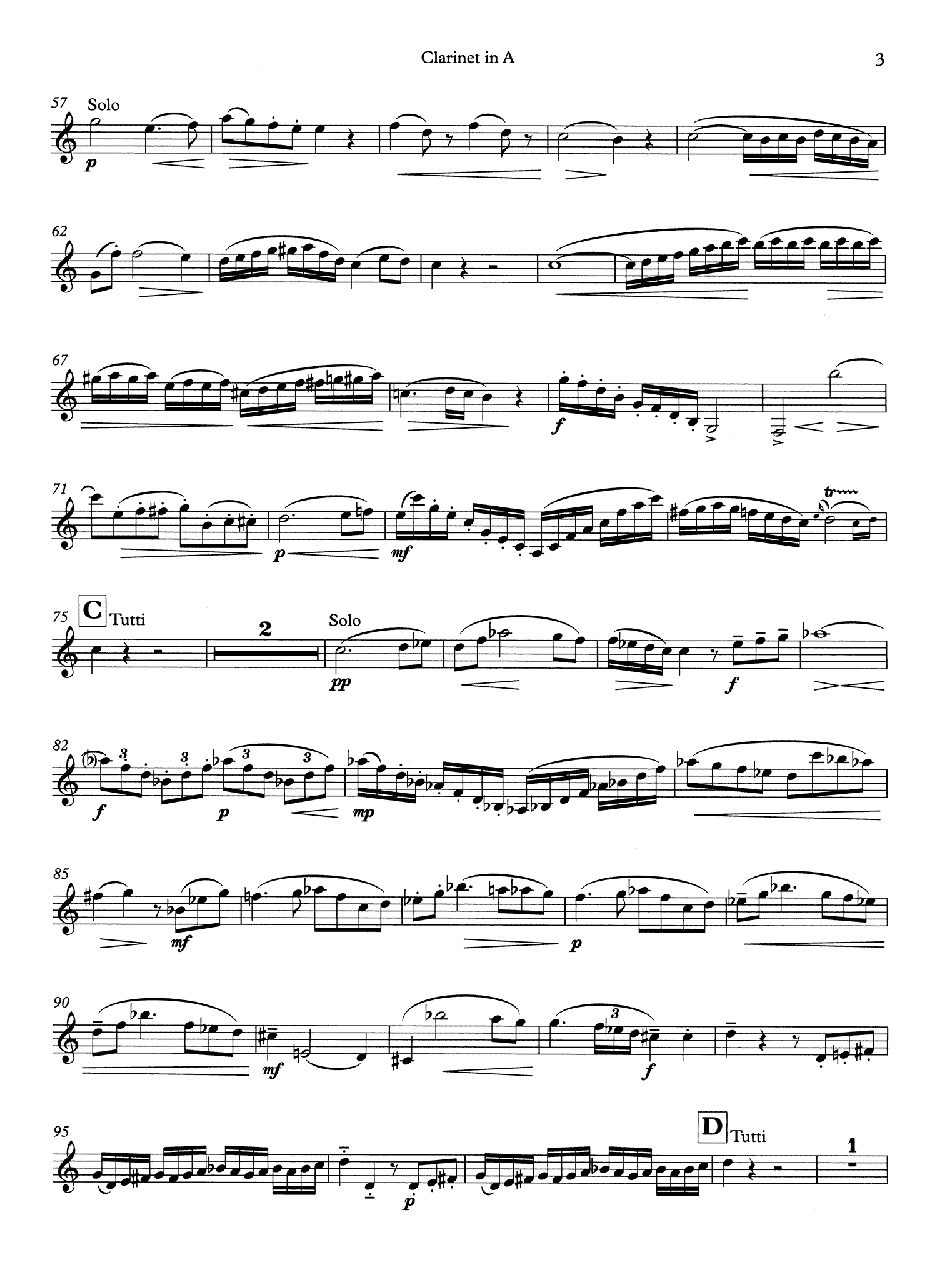 Clarinet Concerto in A Major, K. 622 A Clarinet part