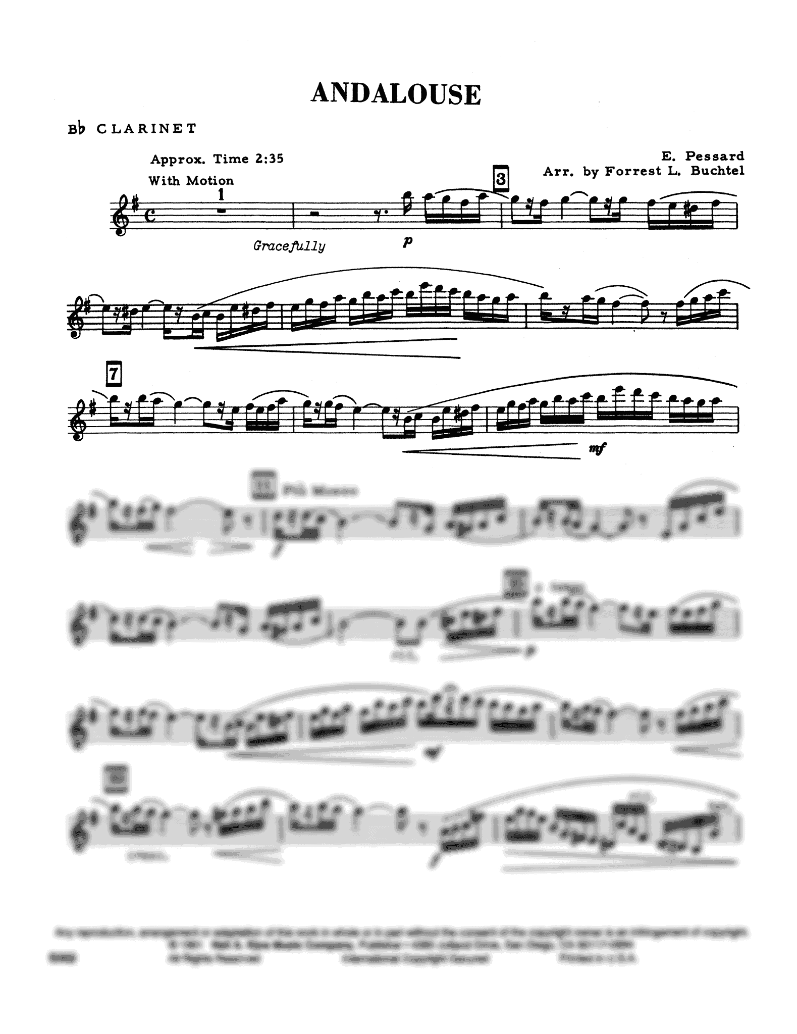 Andalouse, from 25 Pièces pour piano, Op. 20 Clarinet part