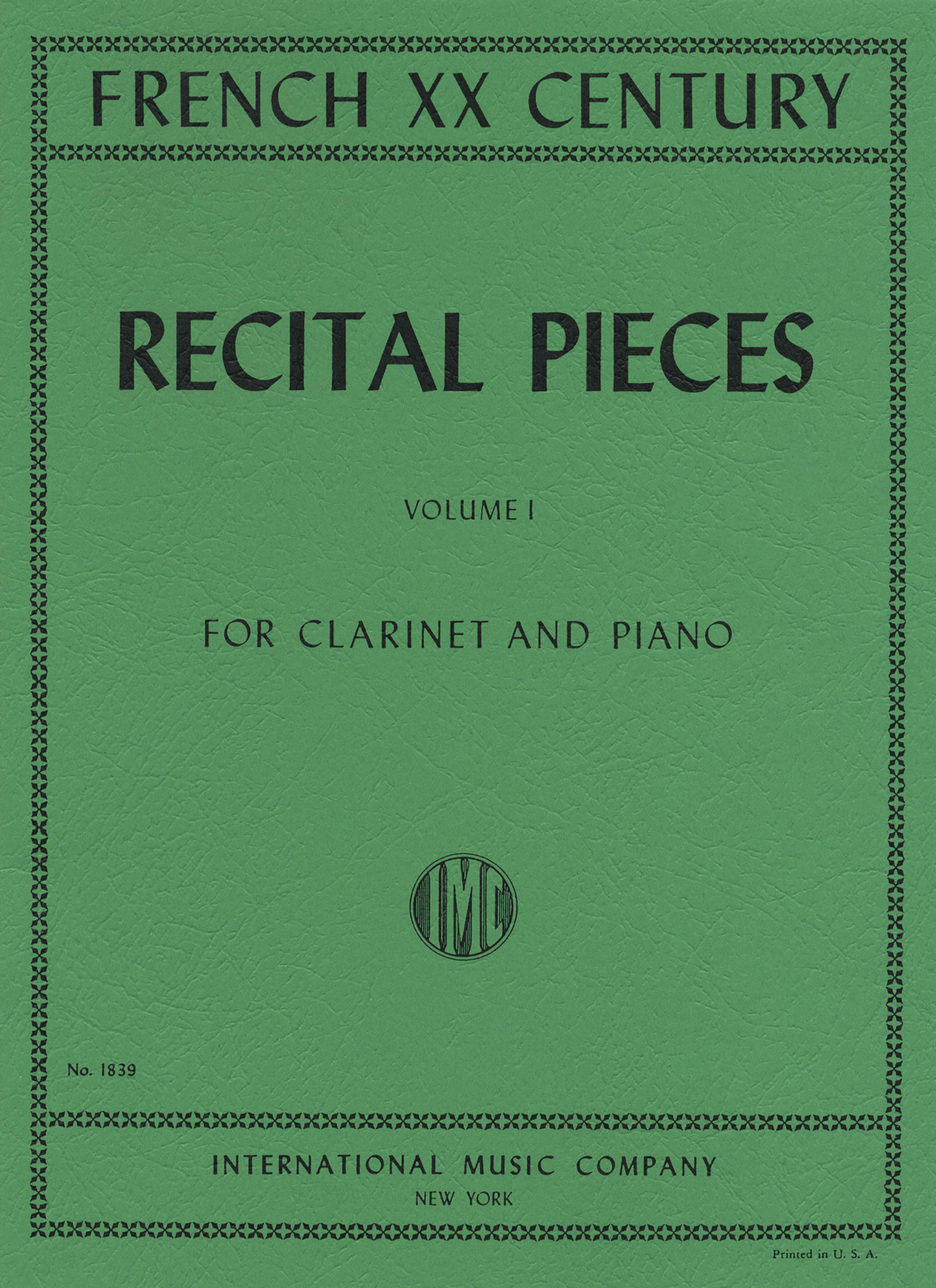 French 20th Century Recital Pieces, Volume 1 Cover