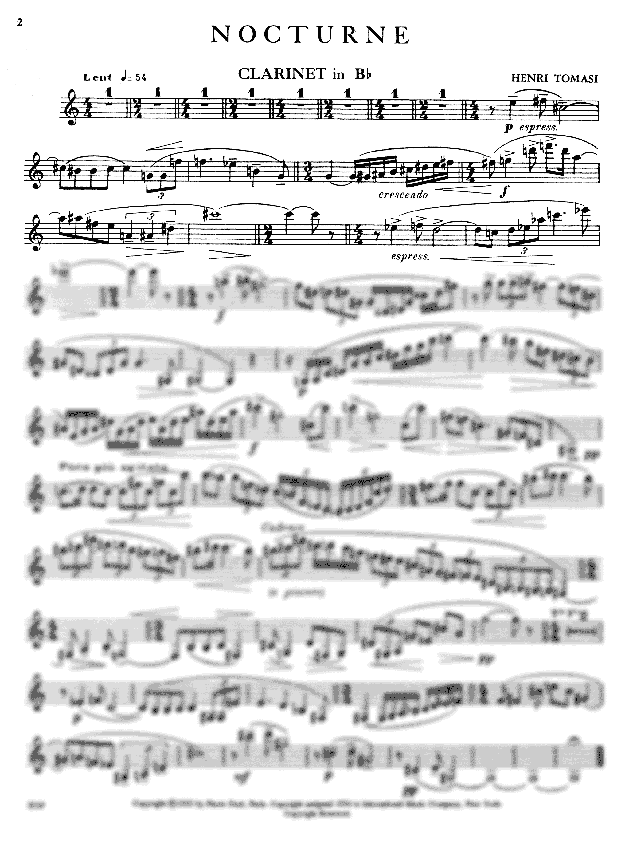 Tomasi Nocturne clarinet part