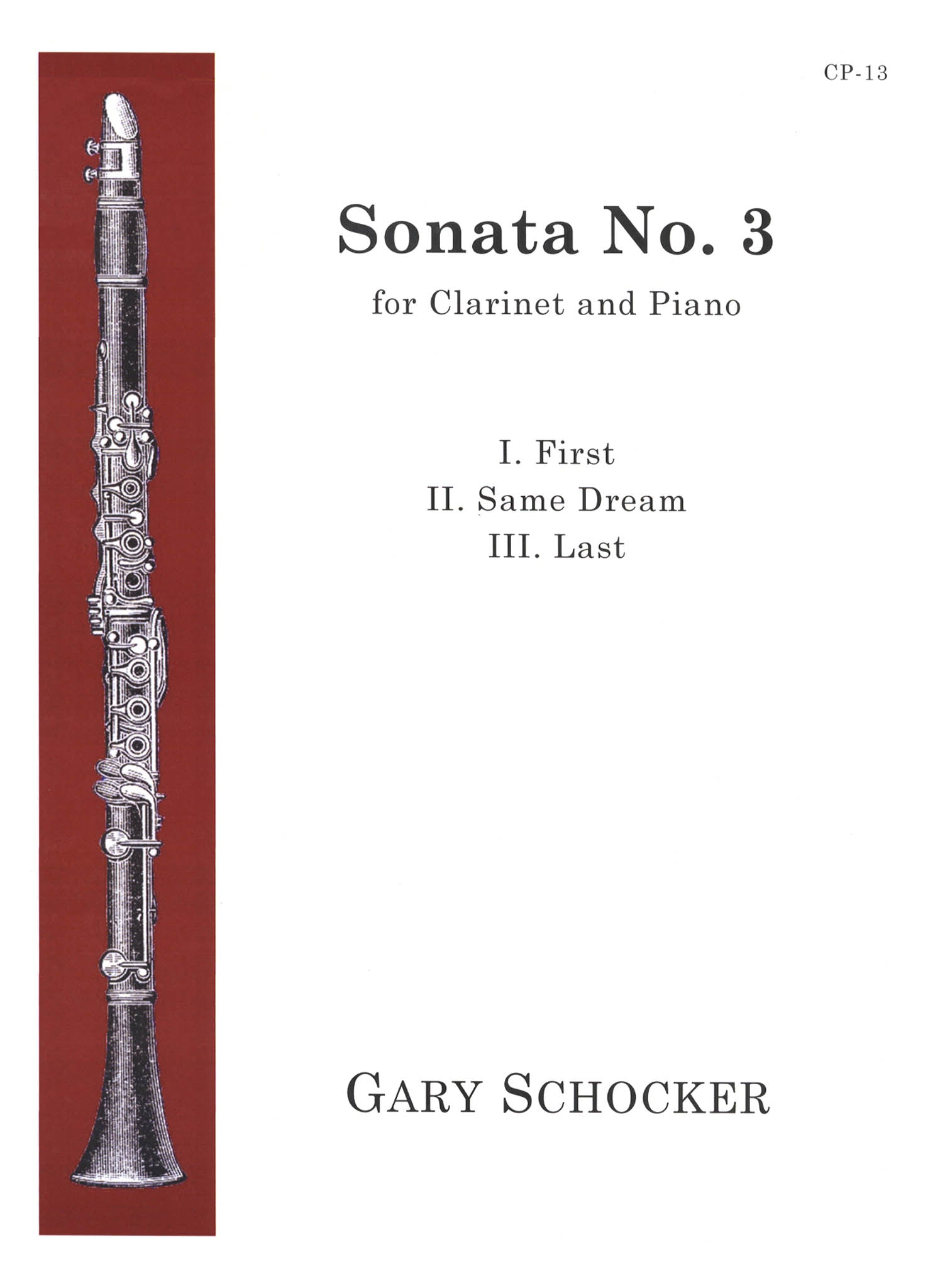 Schocker Clarinet Sonata No. 3 cover