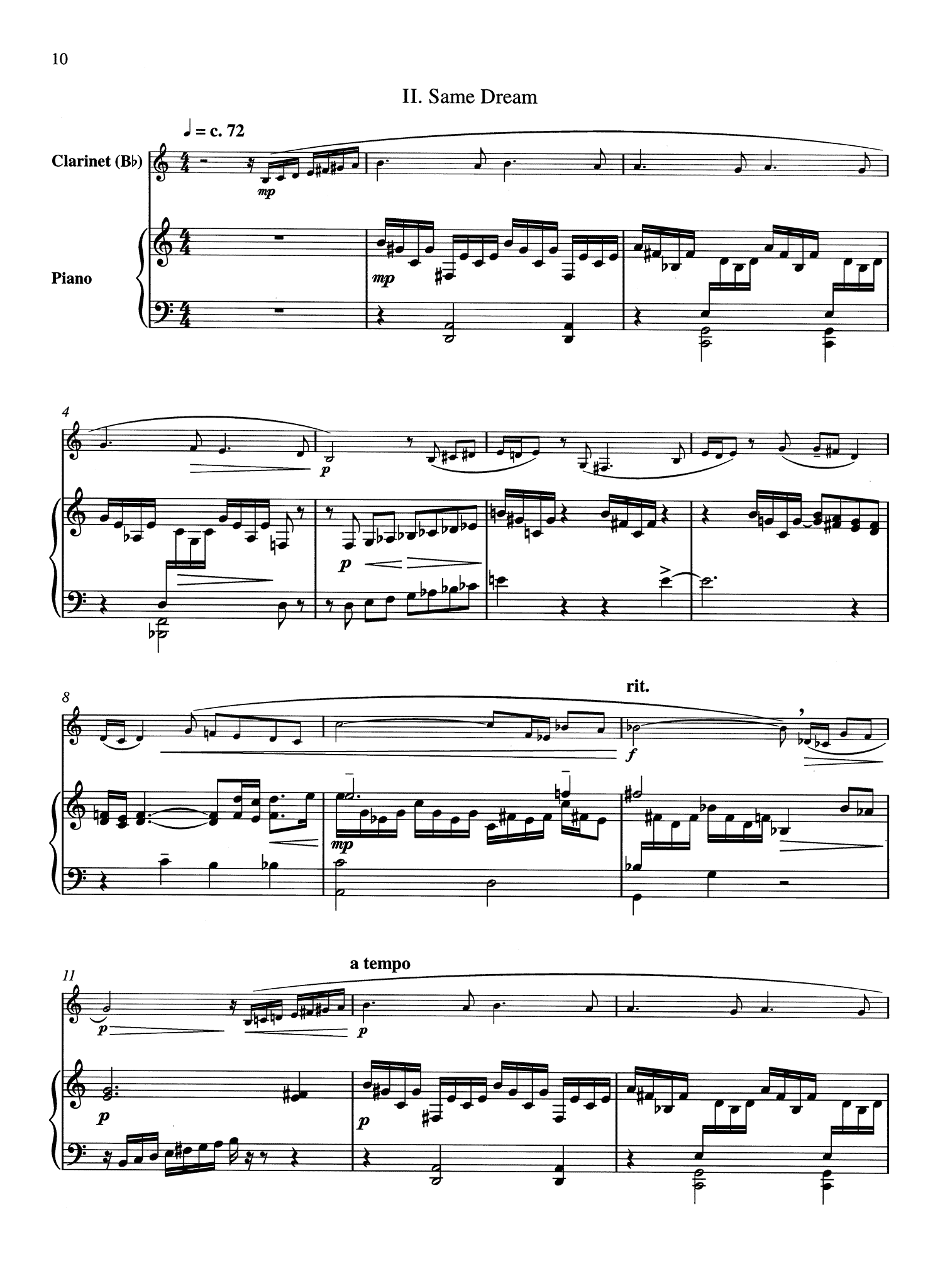 Schocker Clarinet Sonata No. 3 - Movement 2