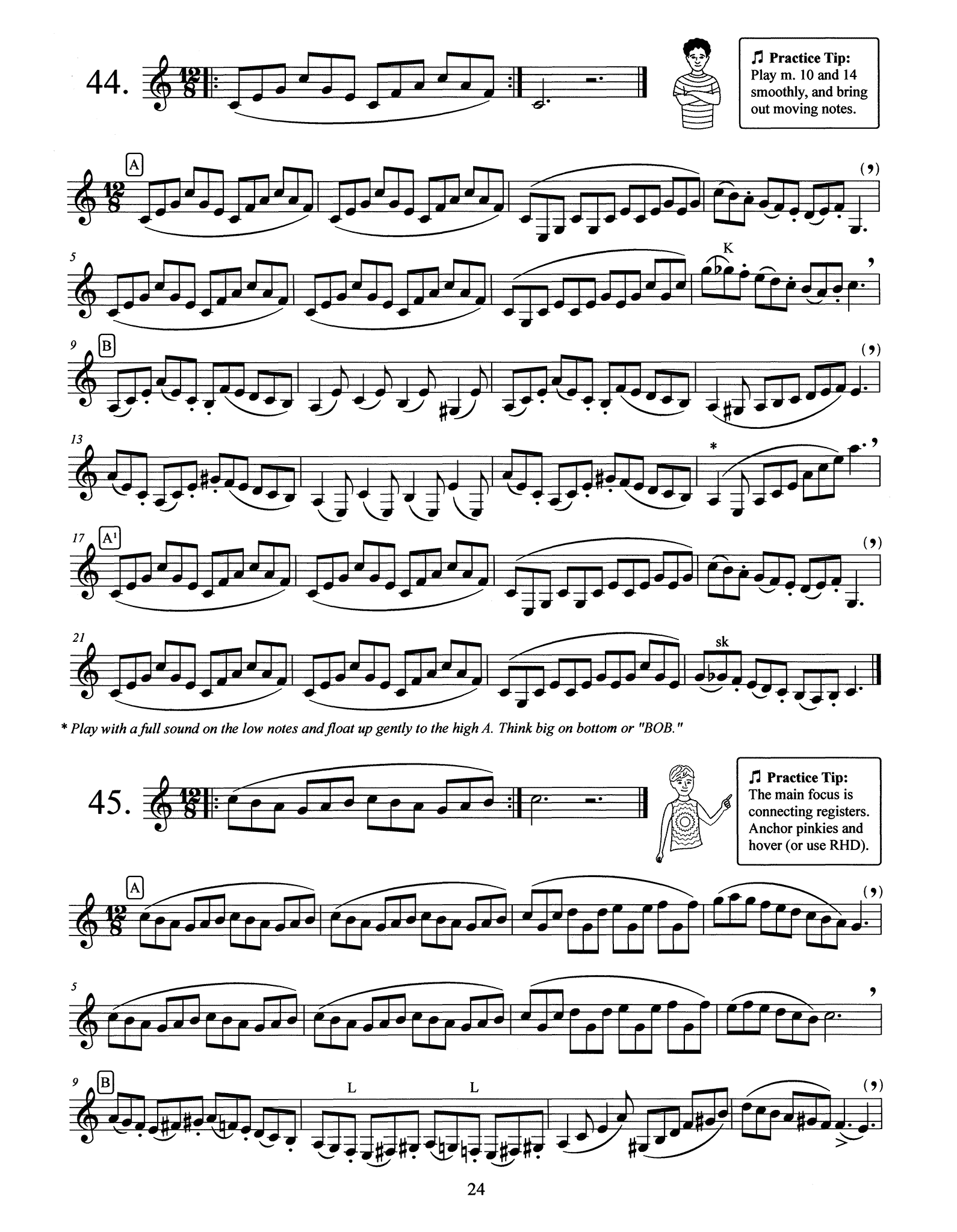 Denny-Chambers Finger Fitness Foundations clarinet etudes page 24